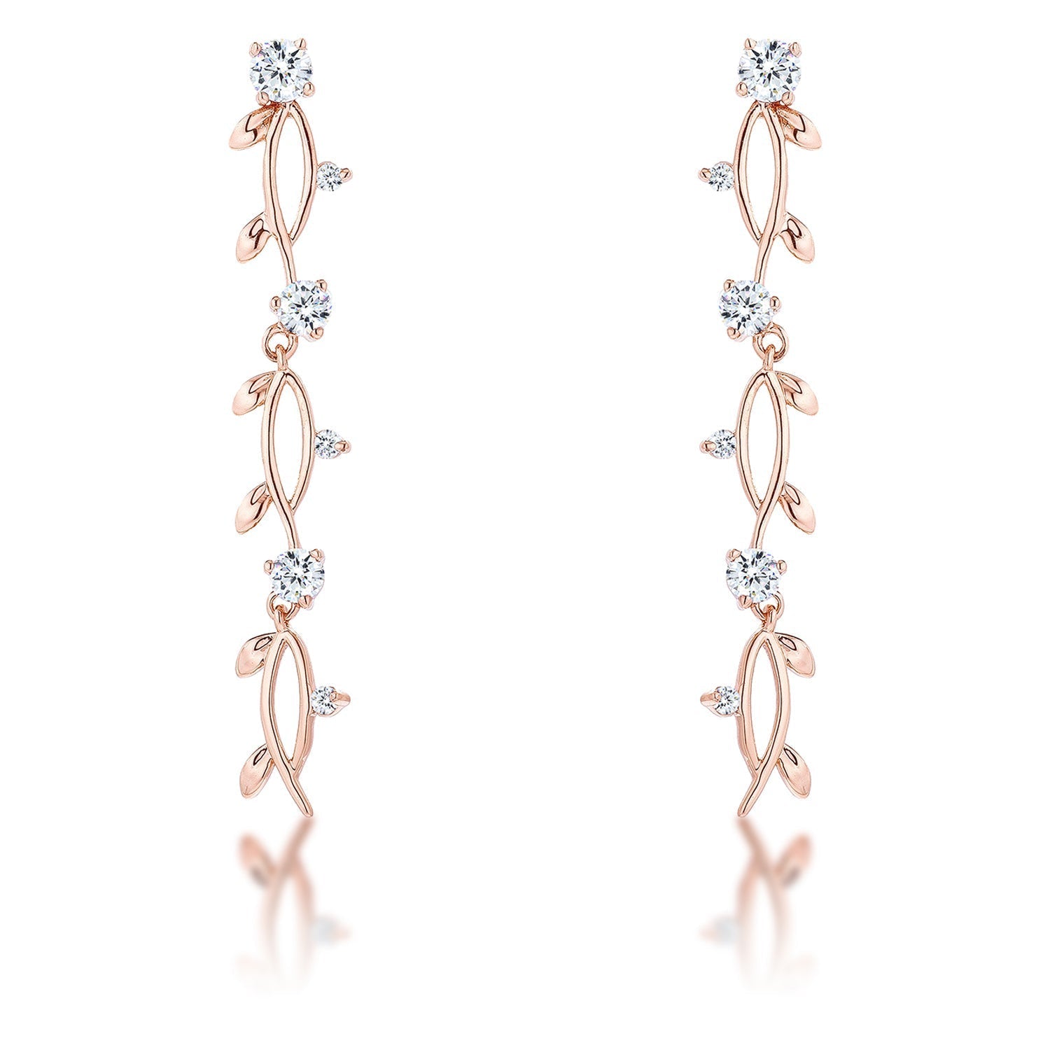 Avera 1.1Ct Vine Design Plated Earrings