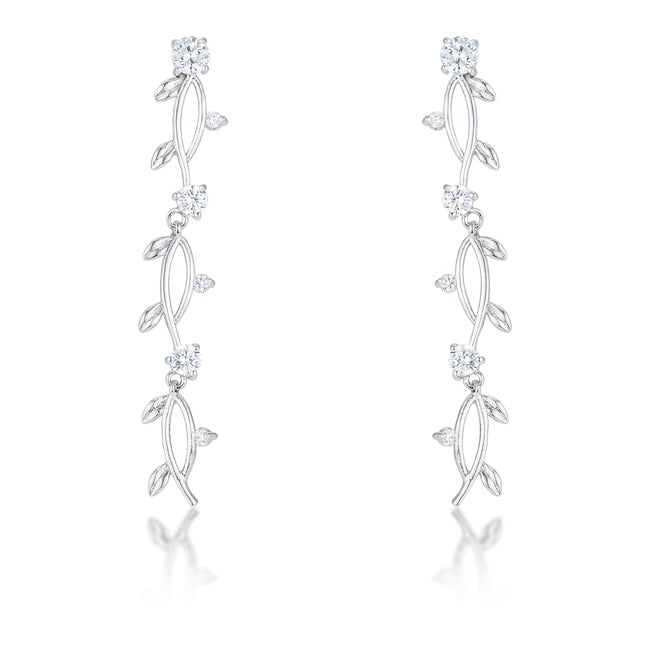 Avera 1.1Ct Vine Design Plated Earrings DestGlow