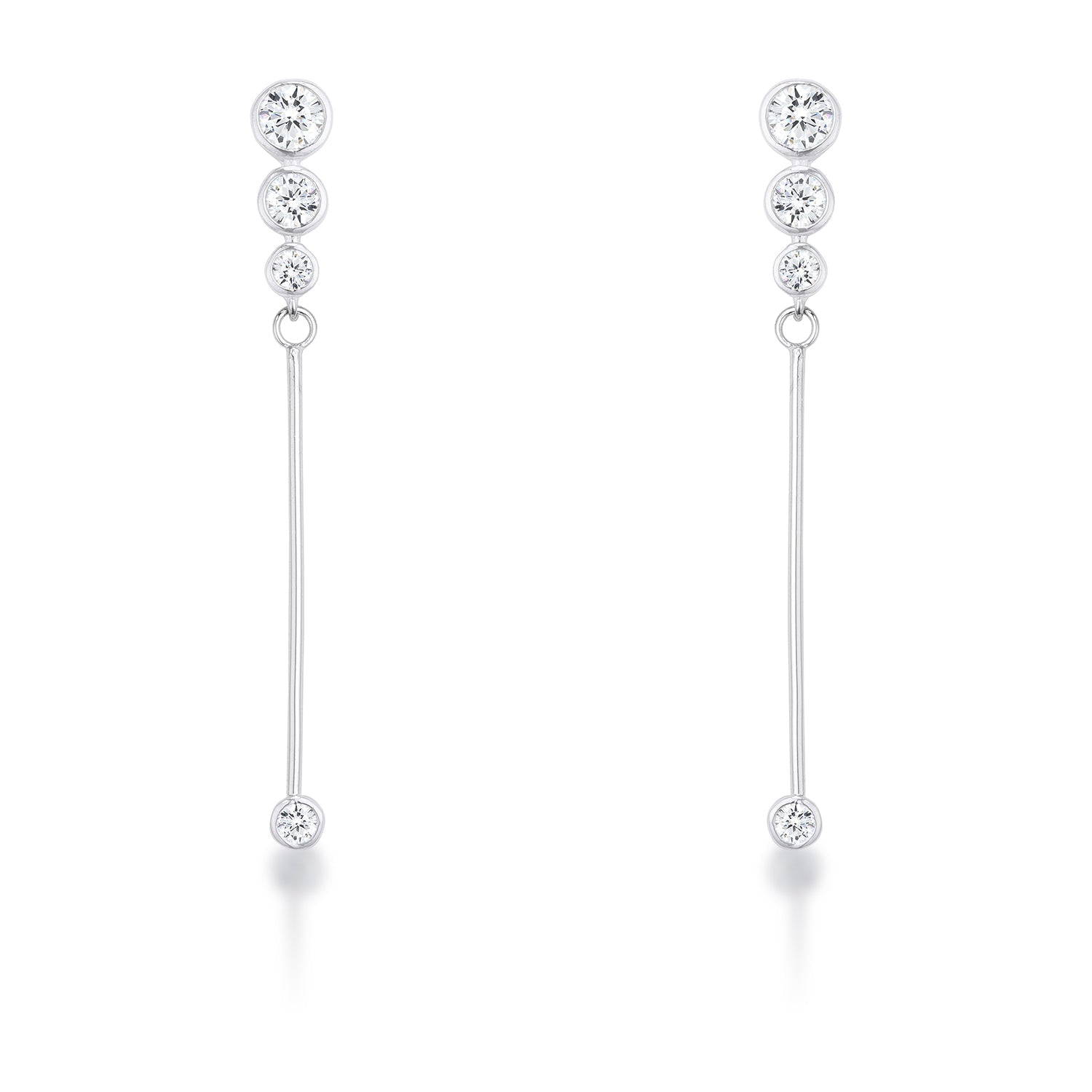 Avera 1.2Ct Graduated Plated Drop Cubic Zirconia Earrings DestGlow