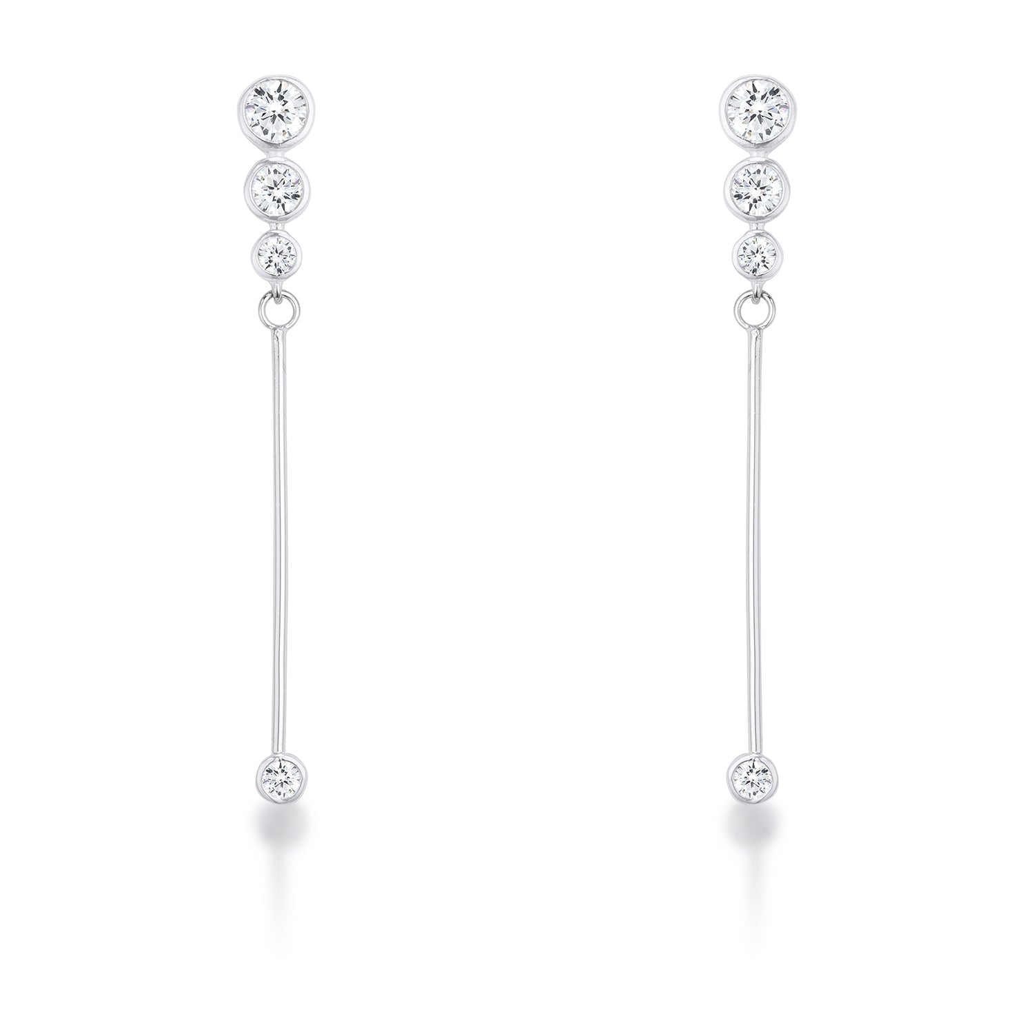 Avera 1.2Ct Graduated Plated Drop Cubic Zirconia Earrings