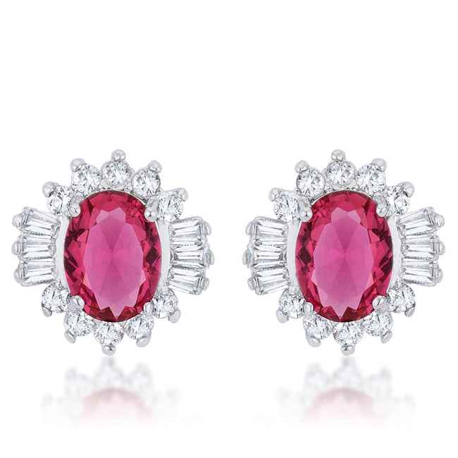 Chrisalee 3.3ct CZ Classic Stud Earrings in Pink