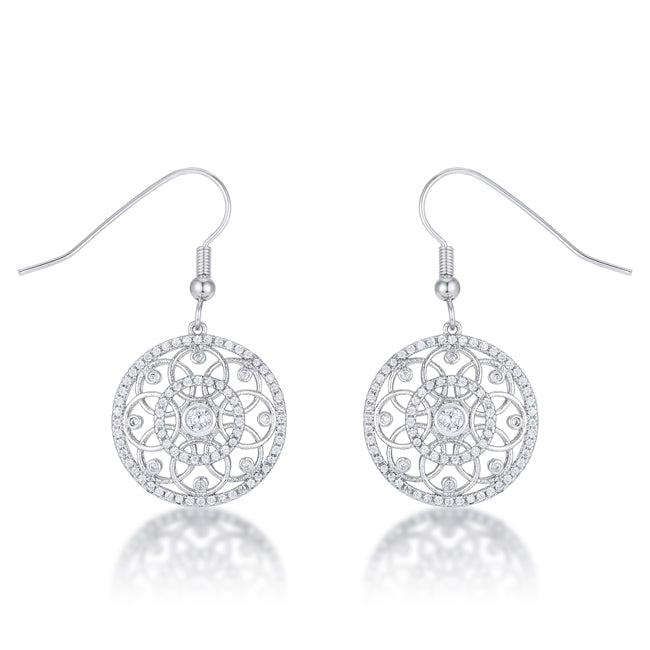 Avera .95 Ct Interlocking Circle and Cubic Zirconia Earrings DestGlow