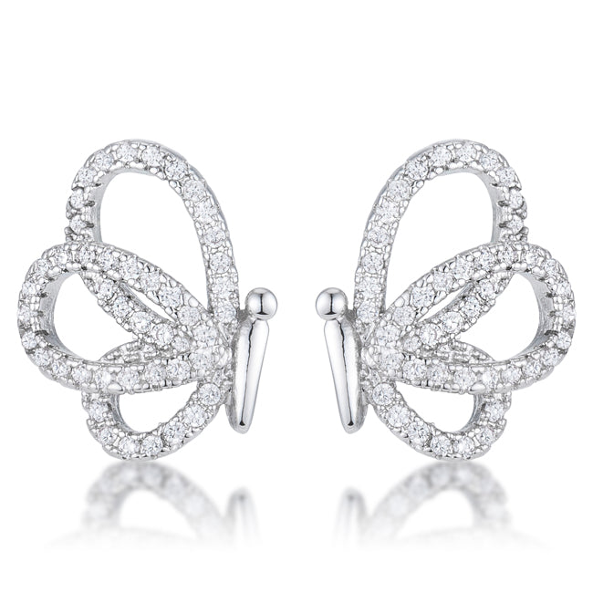 Avera .45 Ct Cubic Zirconia Butterfly Stud Earrings DestGlow