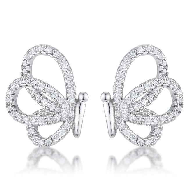 Avera .45 Ct Cubic Zirconia Butterfly Stud Earrings