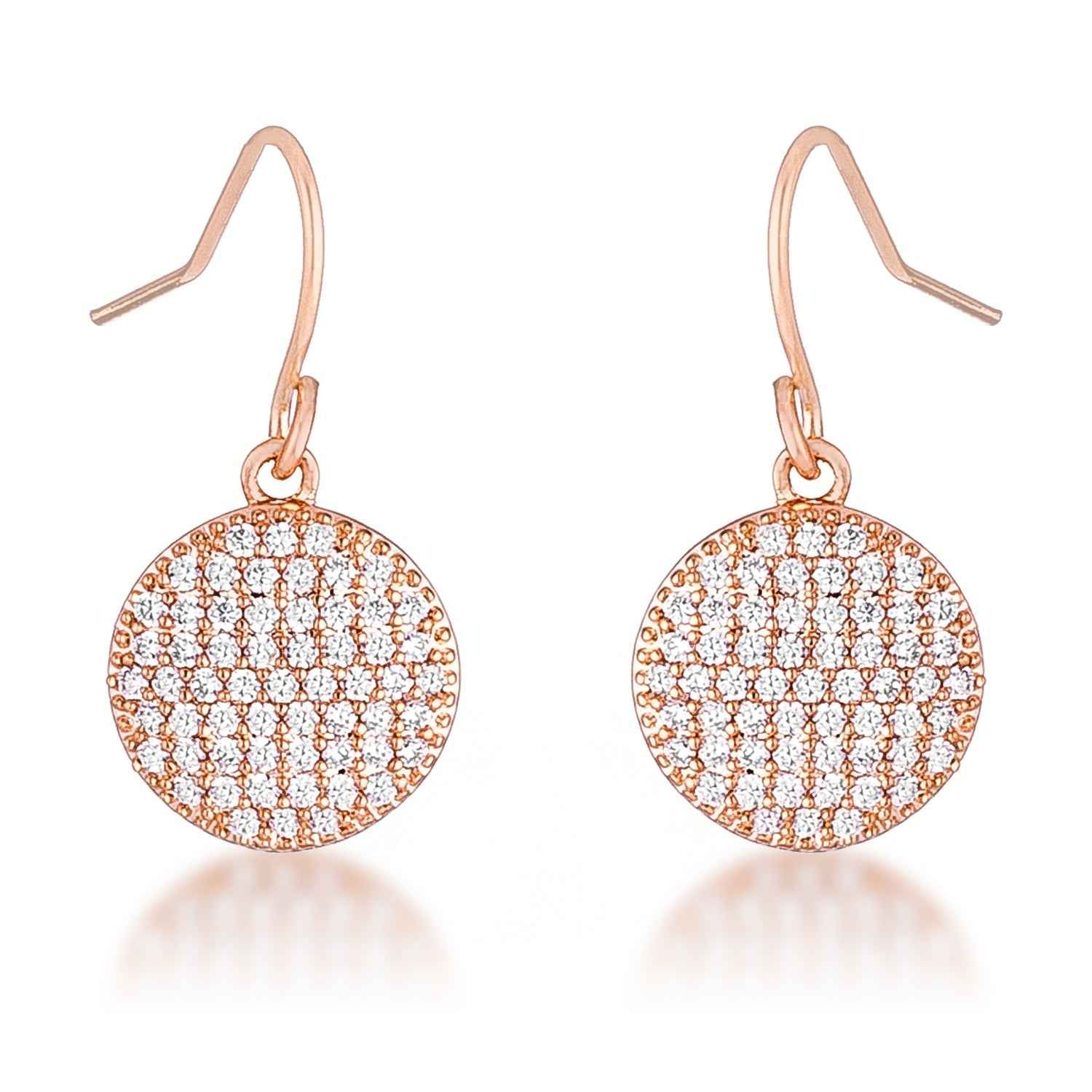 .6 Ct Elegant CZ Plated Disk Earrings