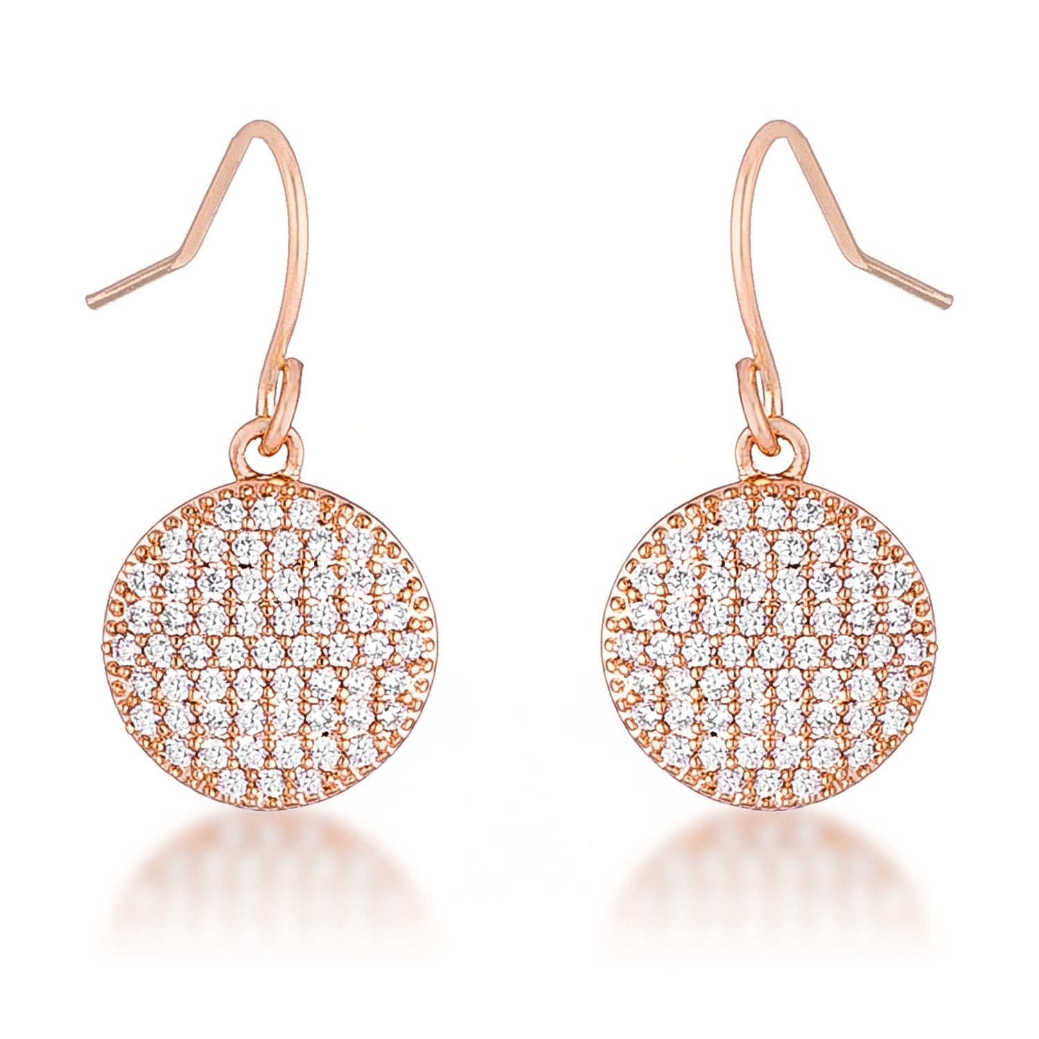 Avera .6 Ct Elegant Cubic Zirconia Plated Disk Earrings DestGlow