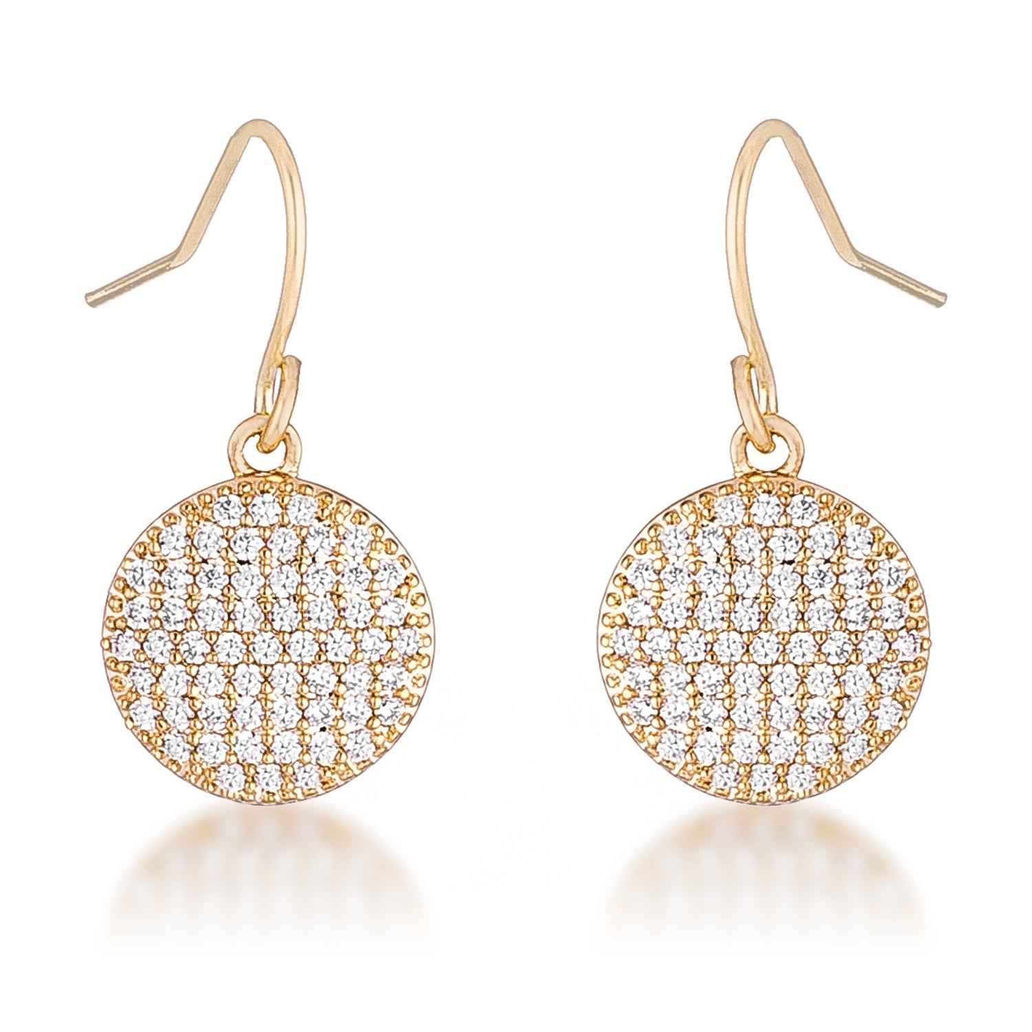 .6 Ct Elegant CZ Plated Disk Earrings
