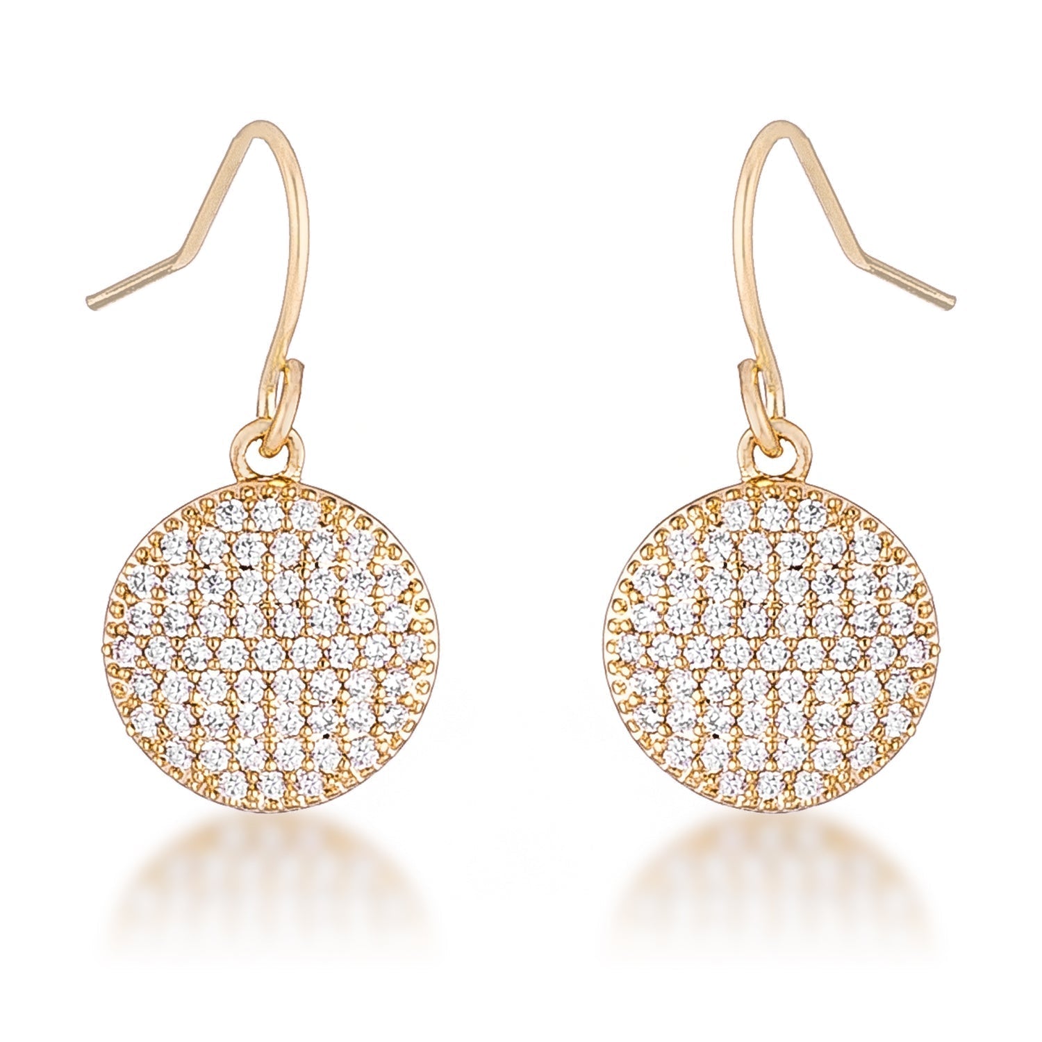 Avera .6 Ct Elegant Cubic Zirconia Plated Disk Earrings DestGlow