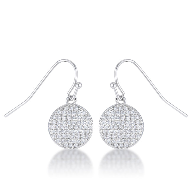 Avera .6 Ct Elegant Cubic Zirconia Plated Disk Earrings DestGlow