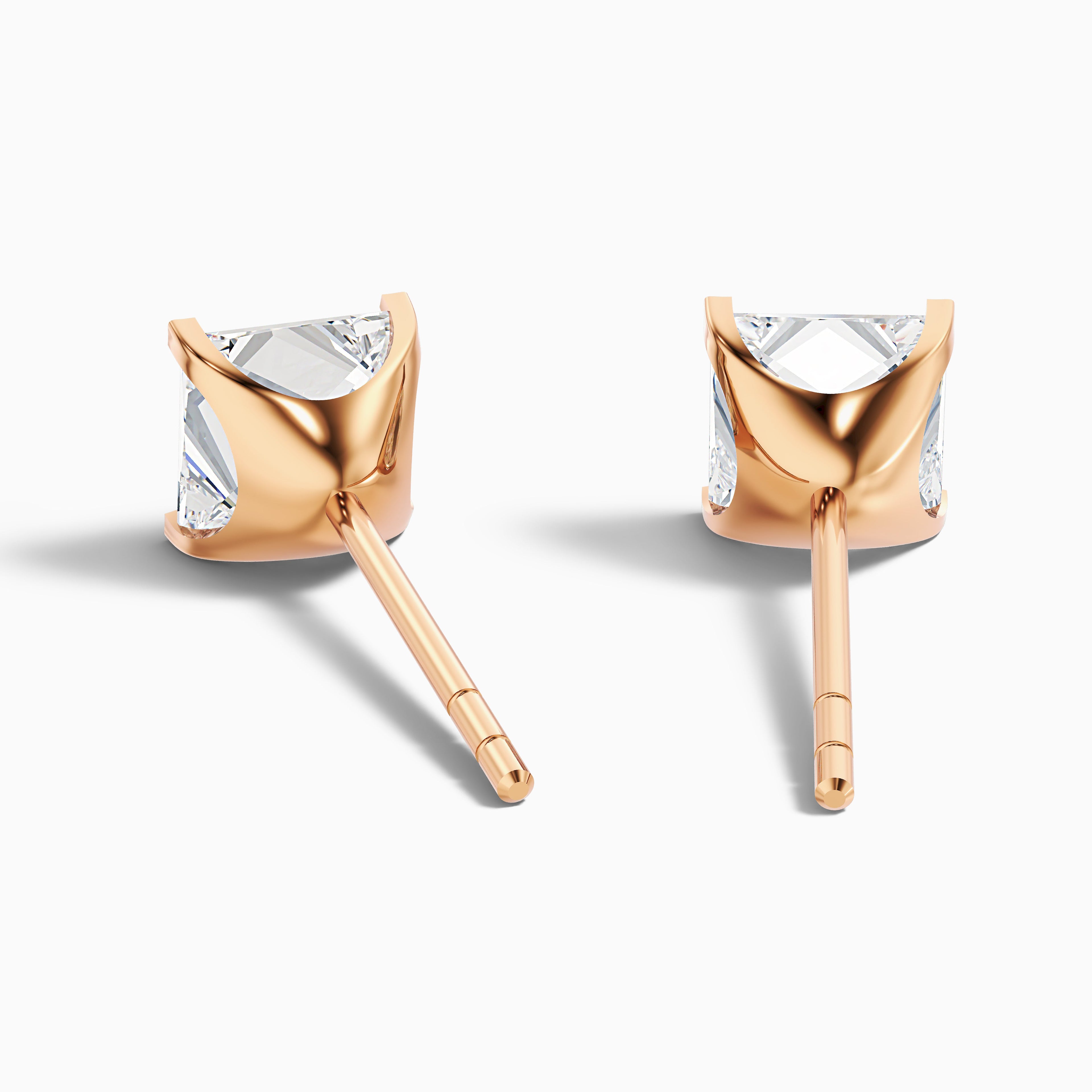 Princess Cut Moissanite Stud Diamond Earrings DestGlow