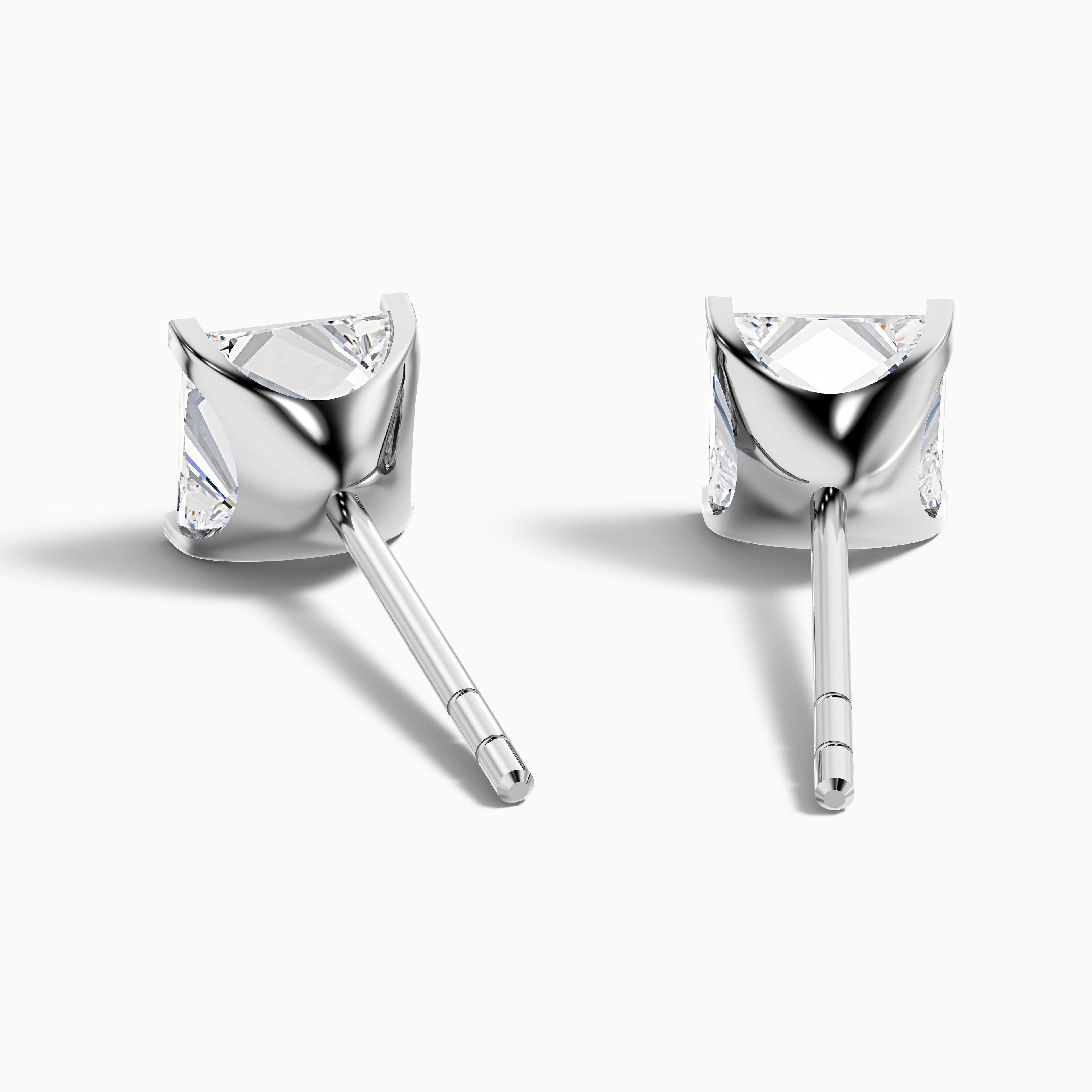 Princess Cut Moissanite Stud Diamond Earrings