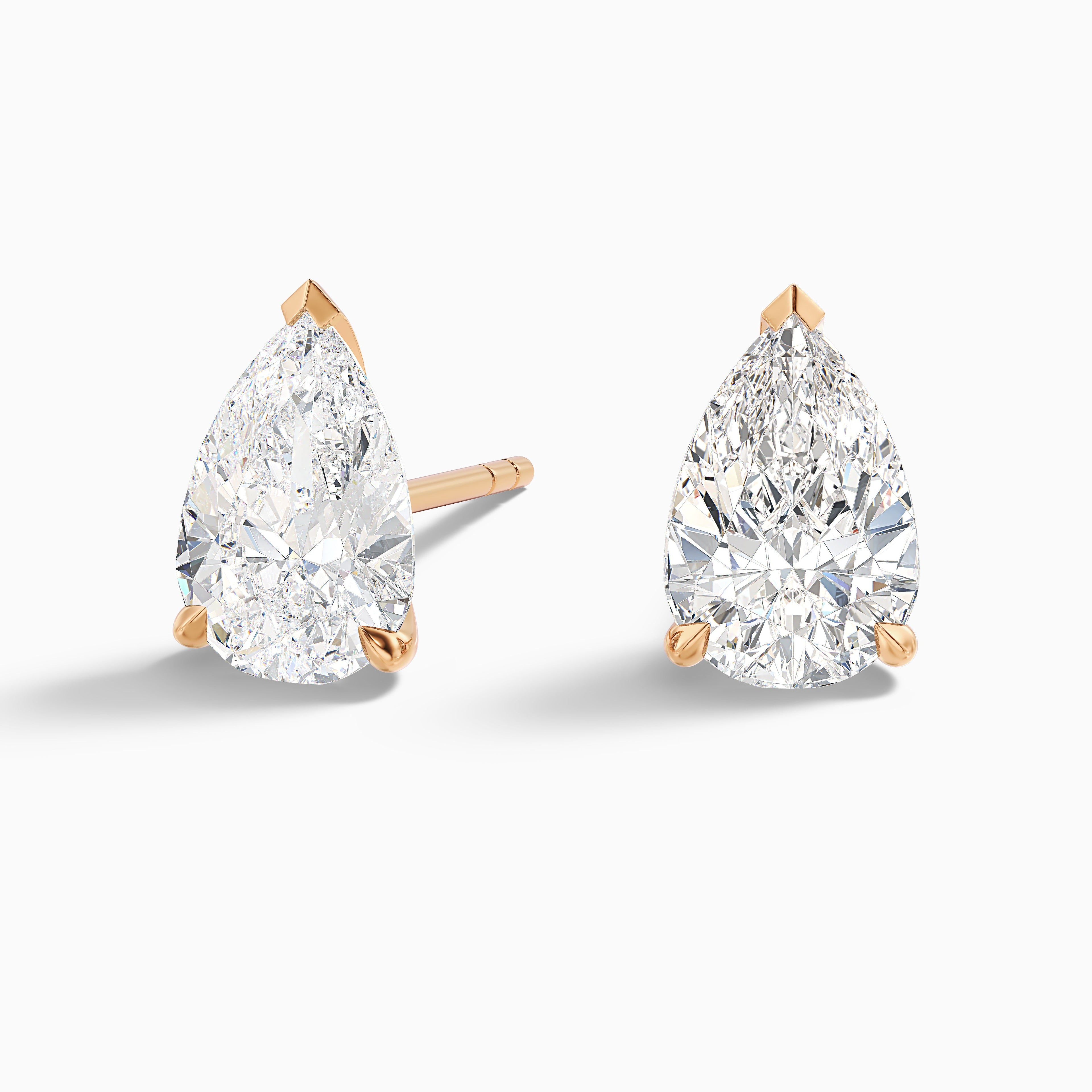 Pear Cut Moissanite Stud Diamond Earrings