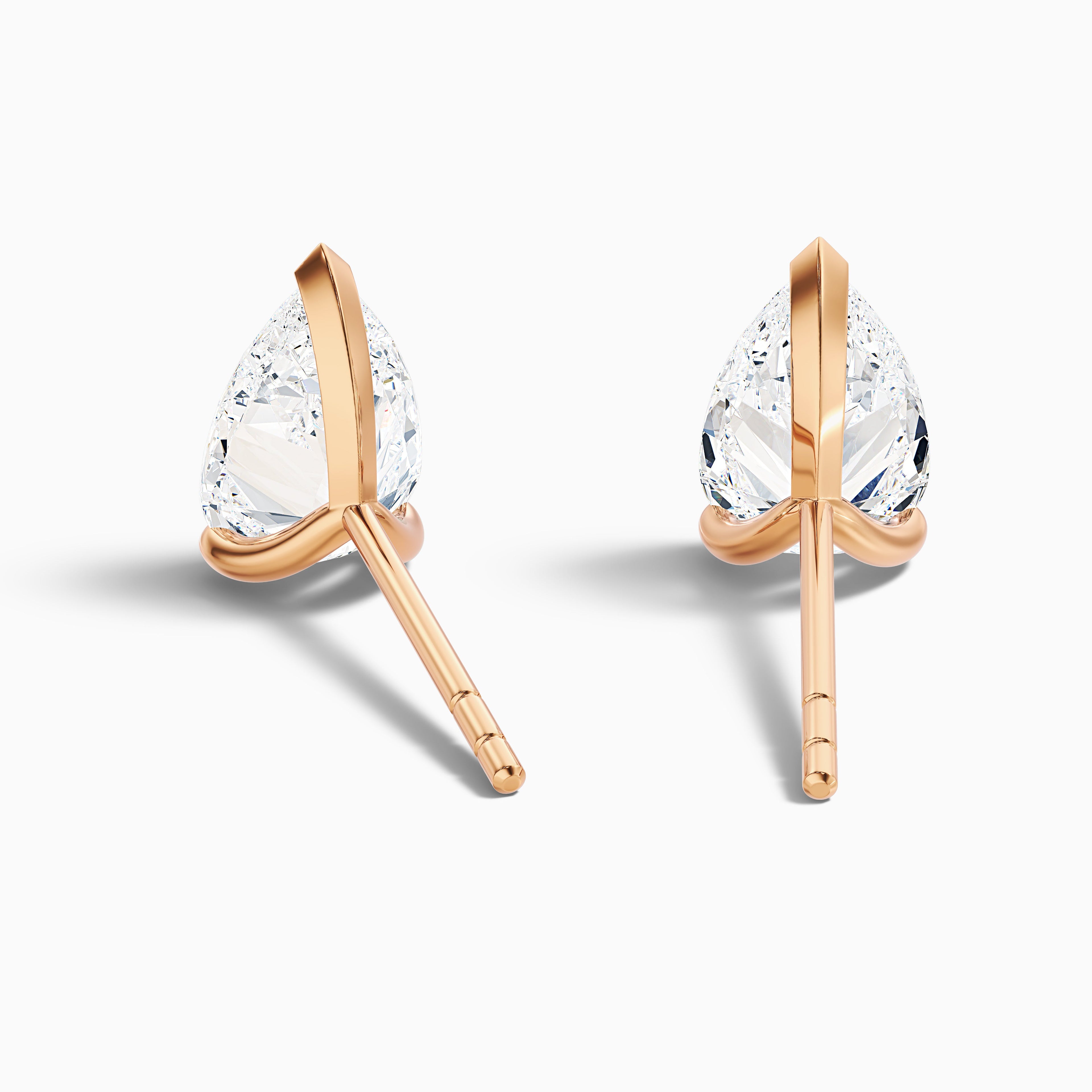 Pear Cut Moissanite Stud Diamond Earrings