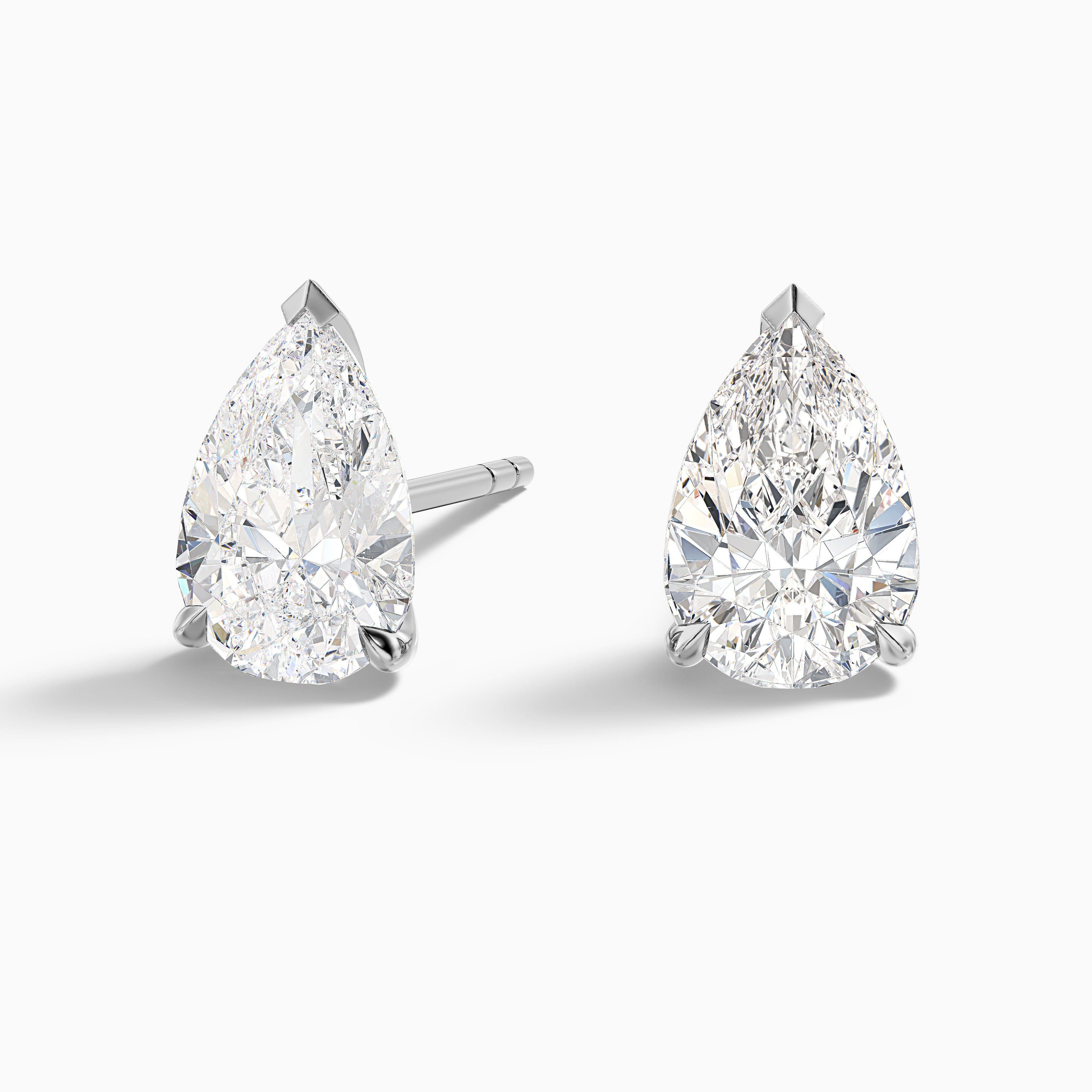 Pear Cut Moissanite Stud Diamond Earrings