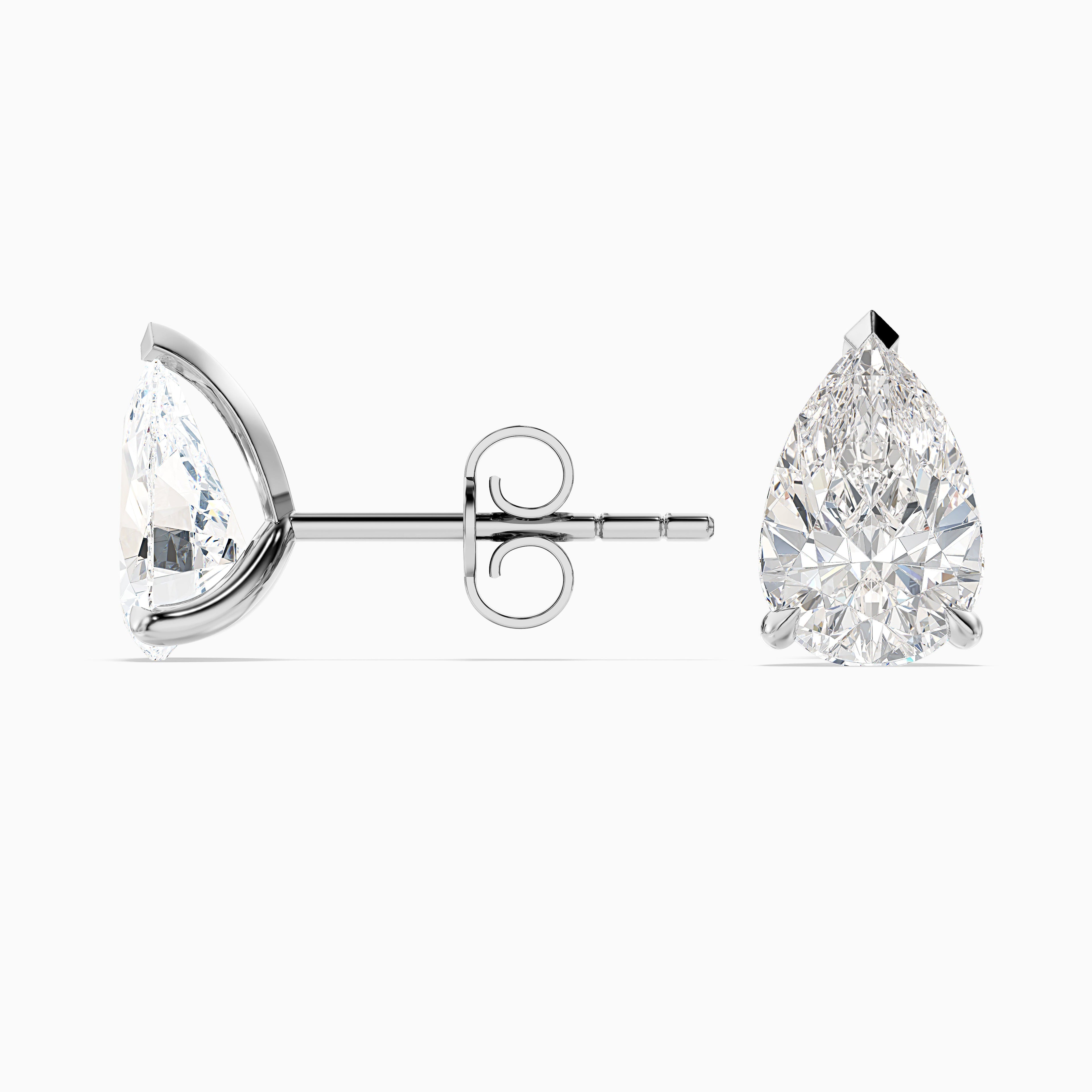 Pear Cut Moissanite Stud Diamond Earrings