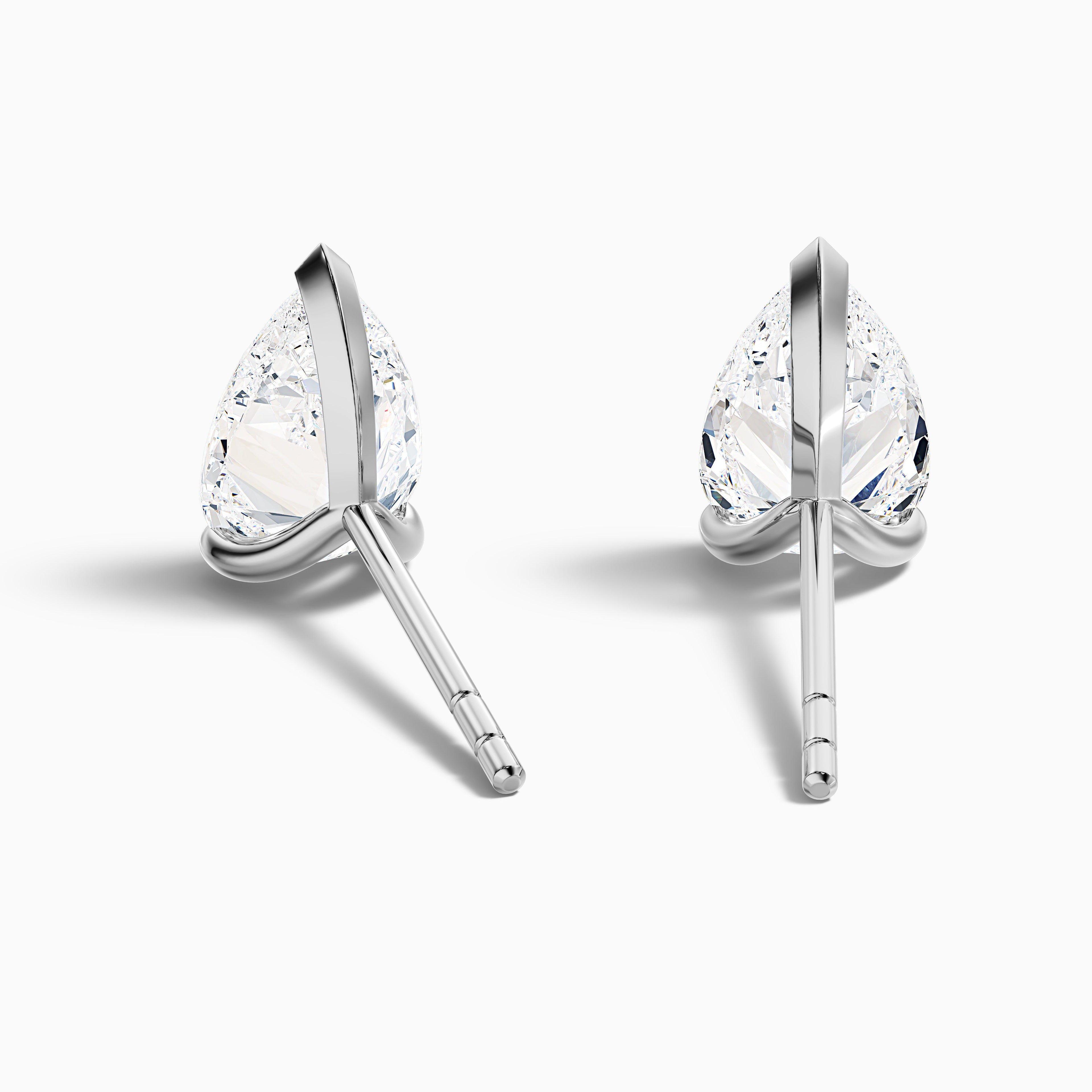Pear Cut Moissanite Stud Diamond Earrings