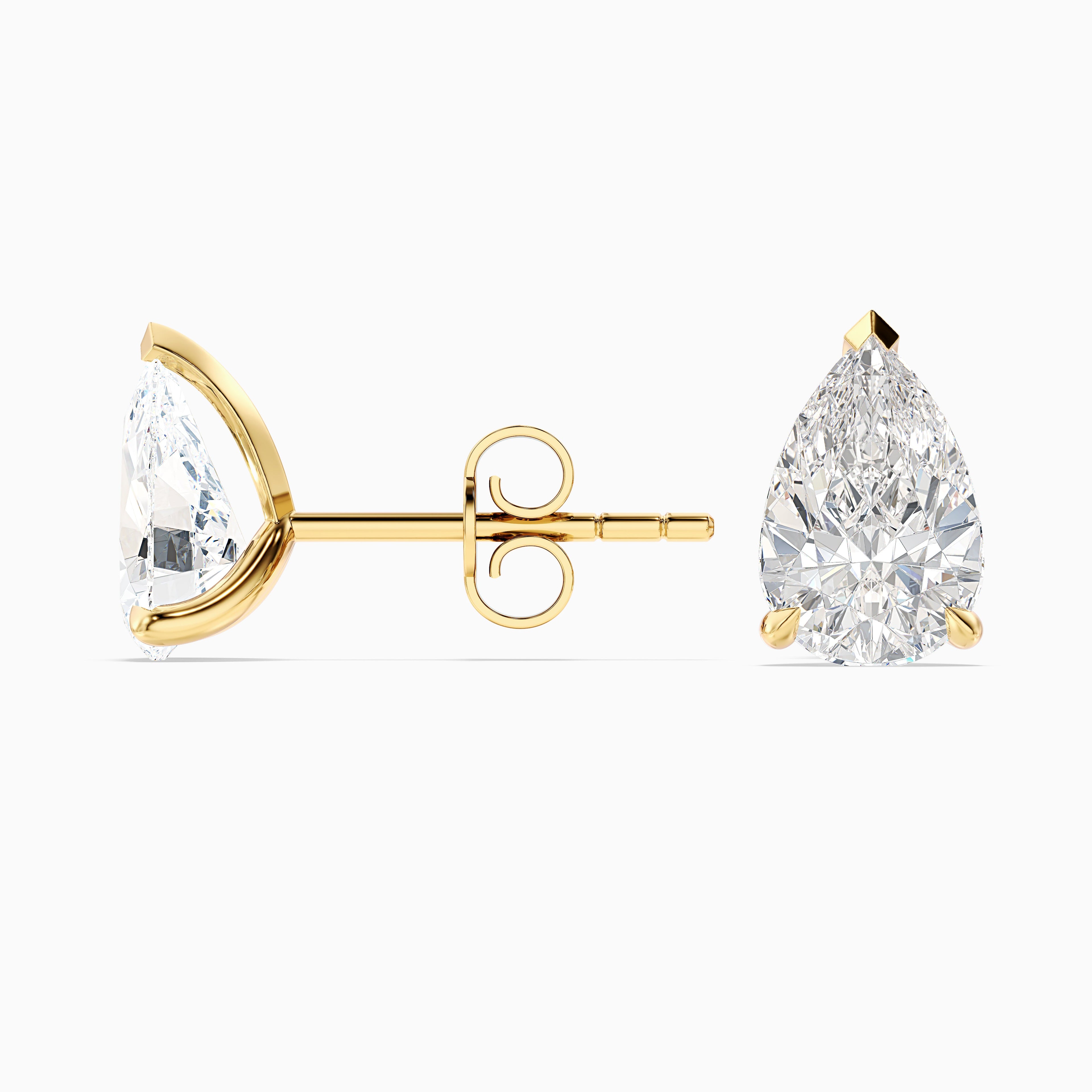 Pear Cut Moissanite Stud Diamond Earrings