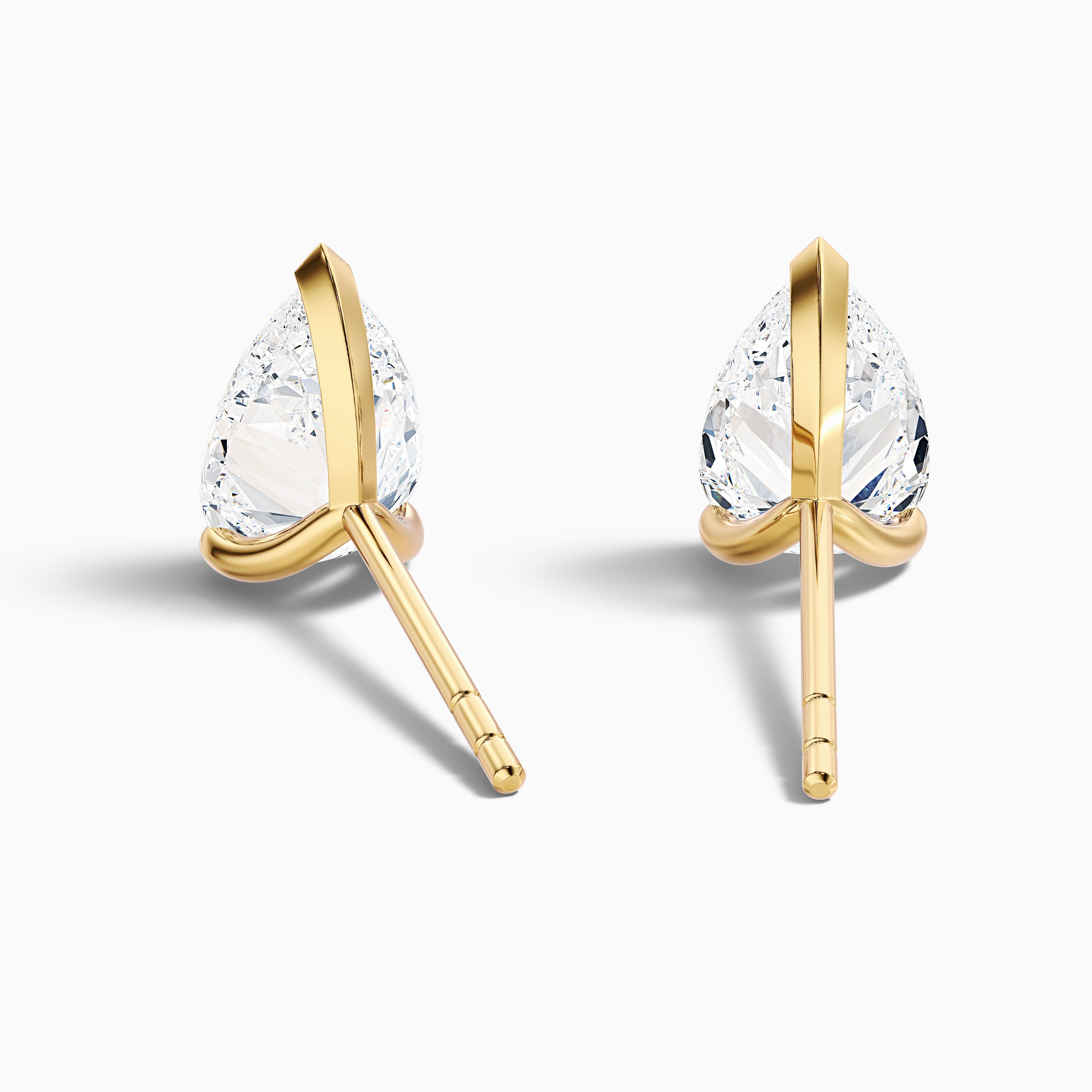 Pear Cut Moissanite Stud Diamond Earrings