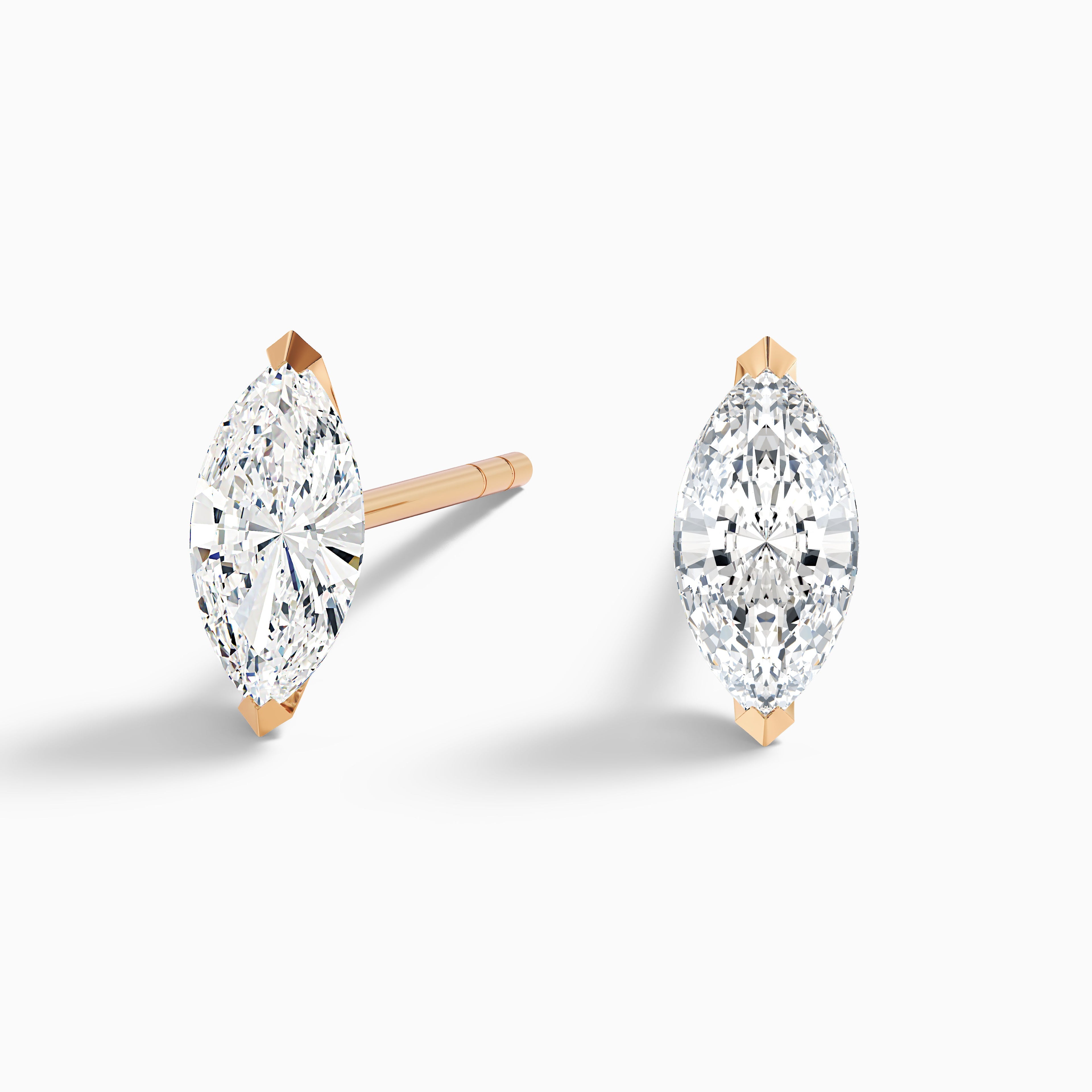 Marquise Cut Moissanite Stud Diamond Earrings