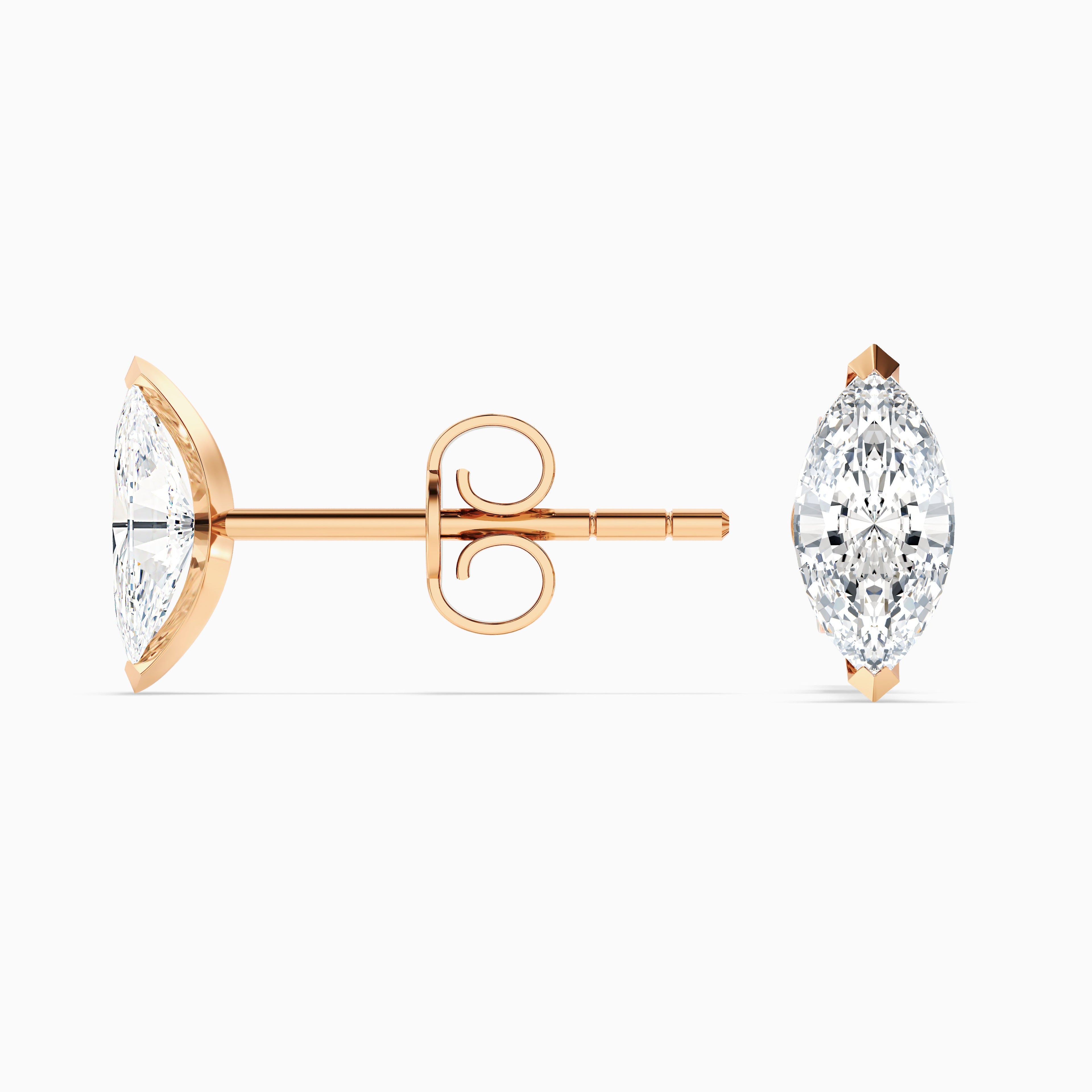 Marquise Cut Moissanite Stud Diamond Earrings