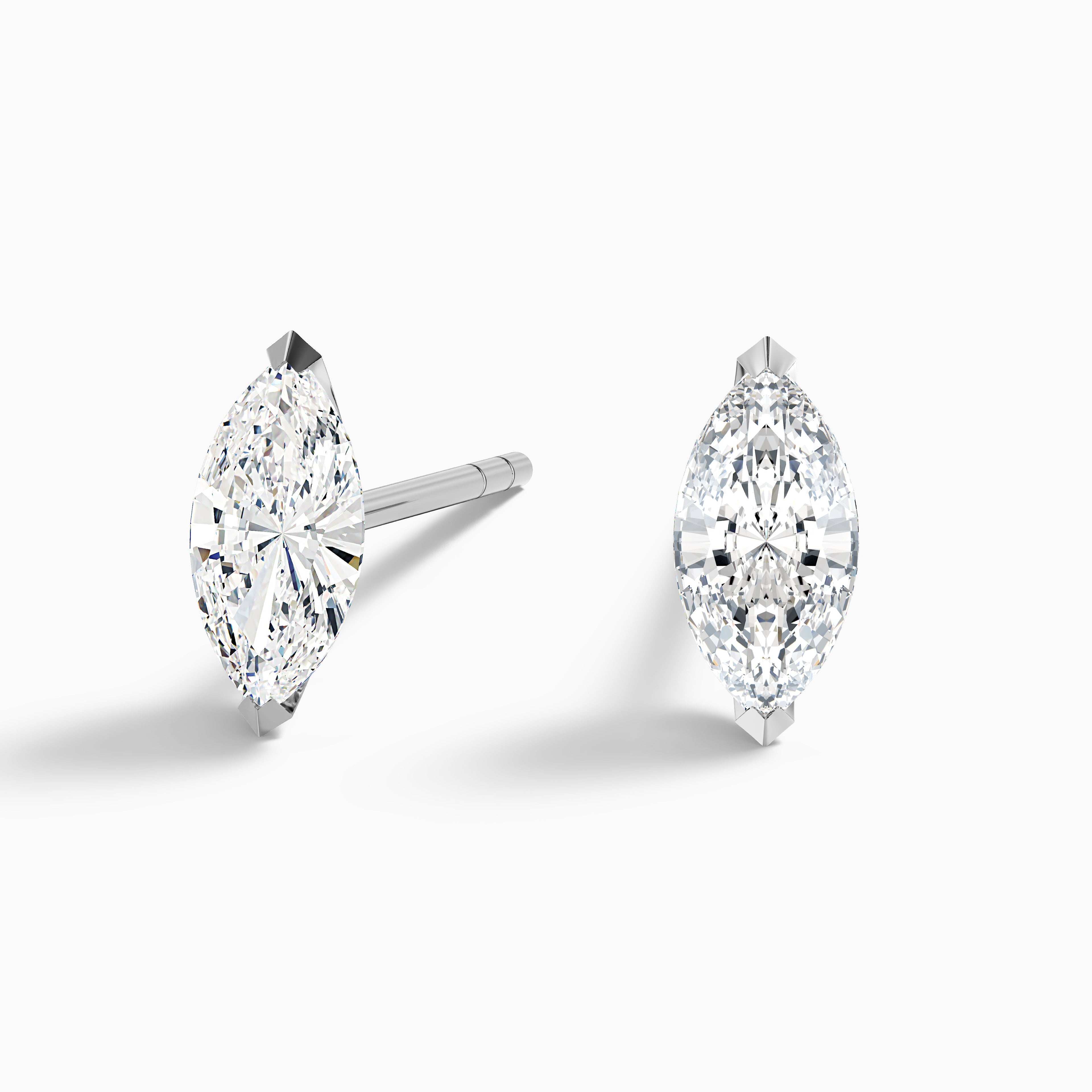 Marquise Cut Moissanite Stud Diamond Earrings