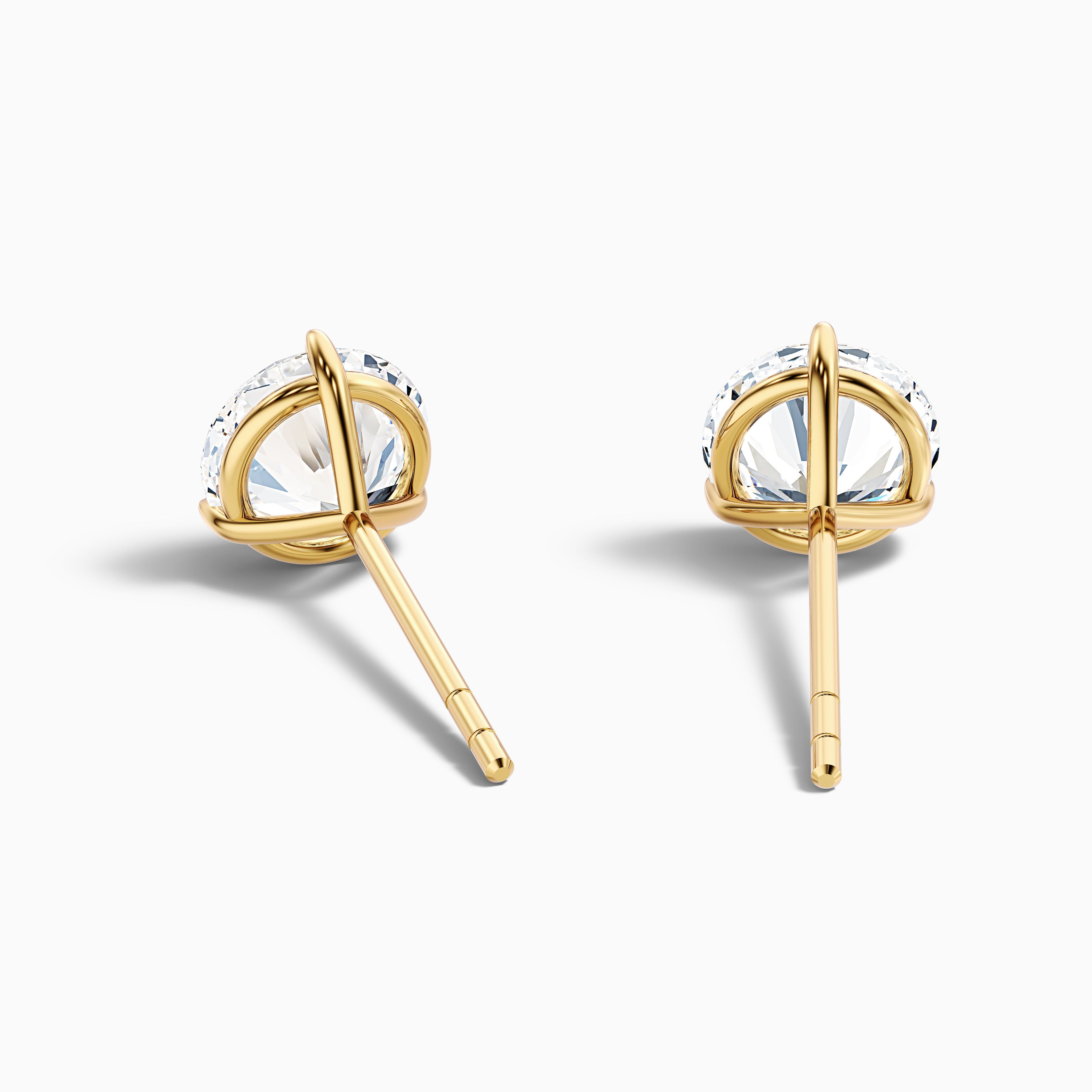 3 Prong Martini Round Cut Moissanite Diamond Stud Earrings