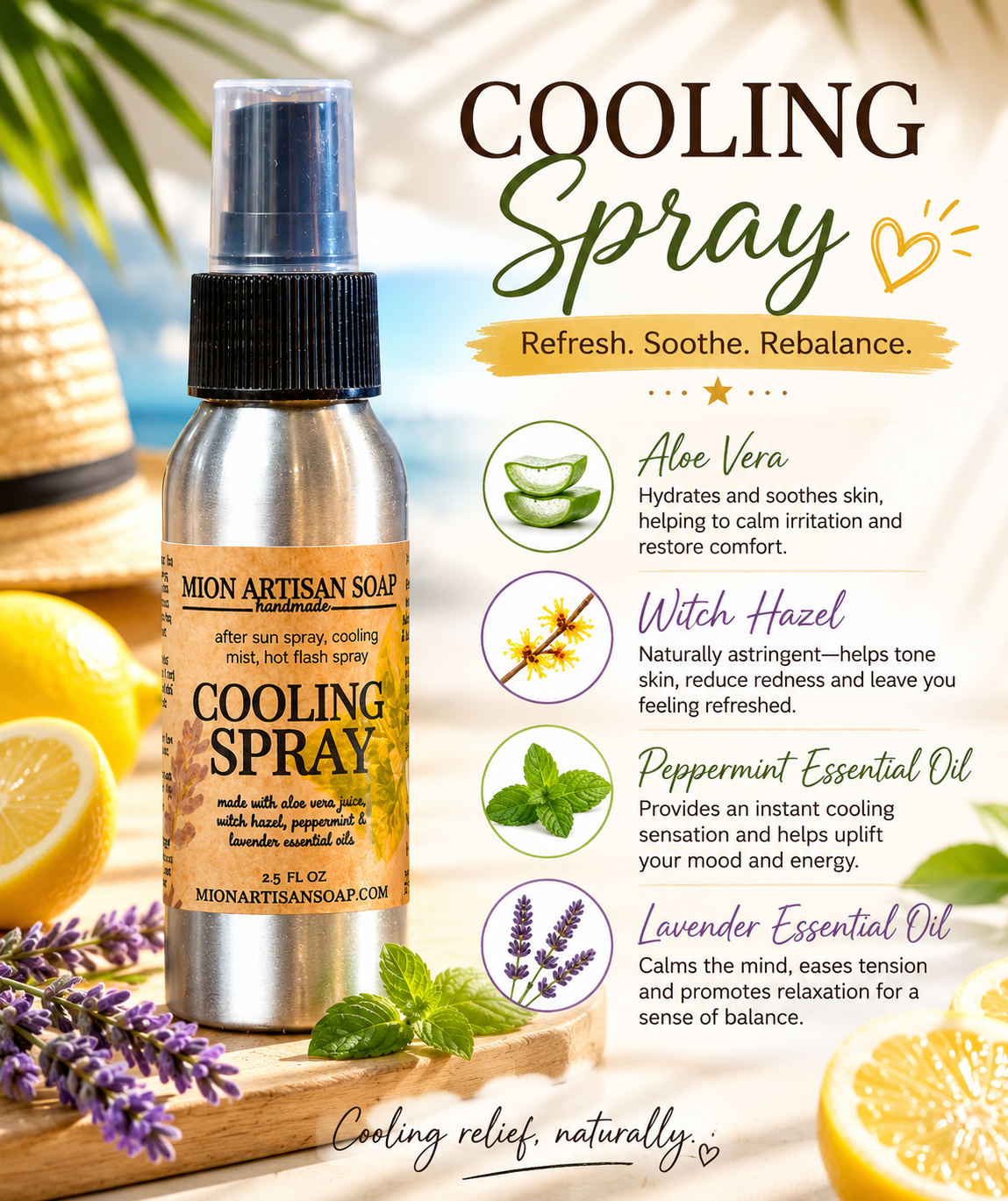 Cooling Spray | Stay Cool and Refreshed by MION Artisan Soap Co.