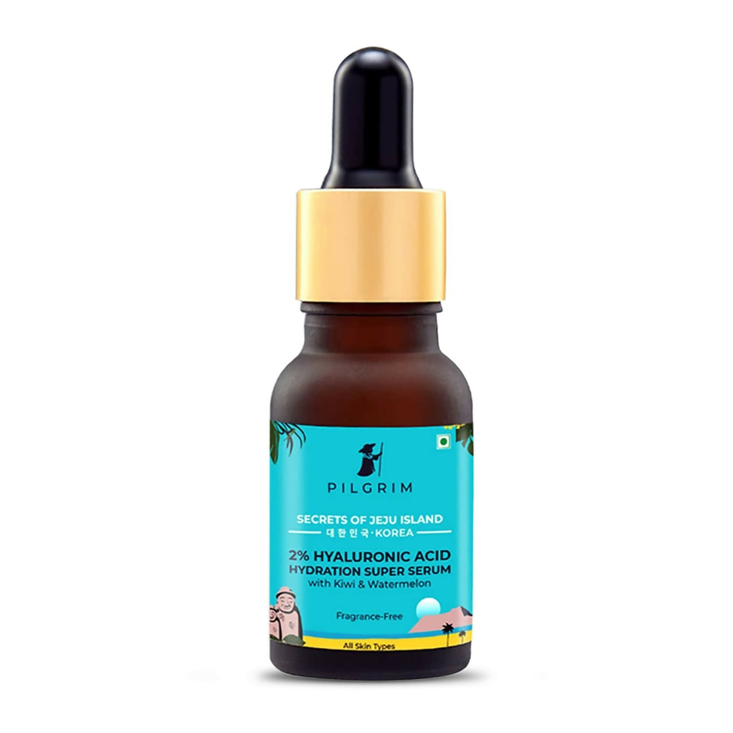 Pilgrim 2% Hyaluronic Acid Hydration Super Serum With Kiwi & Watermelon Extracts For Hydrated Skin - Korean Skin Care