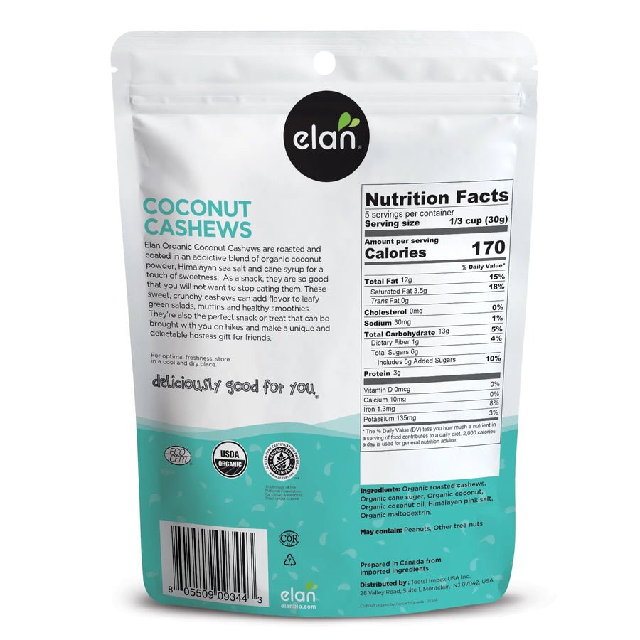 Coconut Cashews, Organic, Elan by Country Life Natural Foods