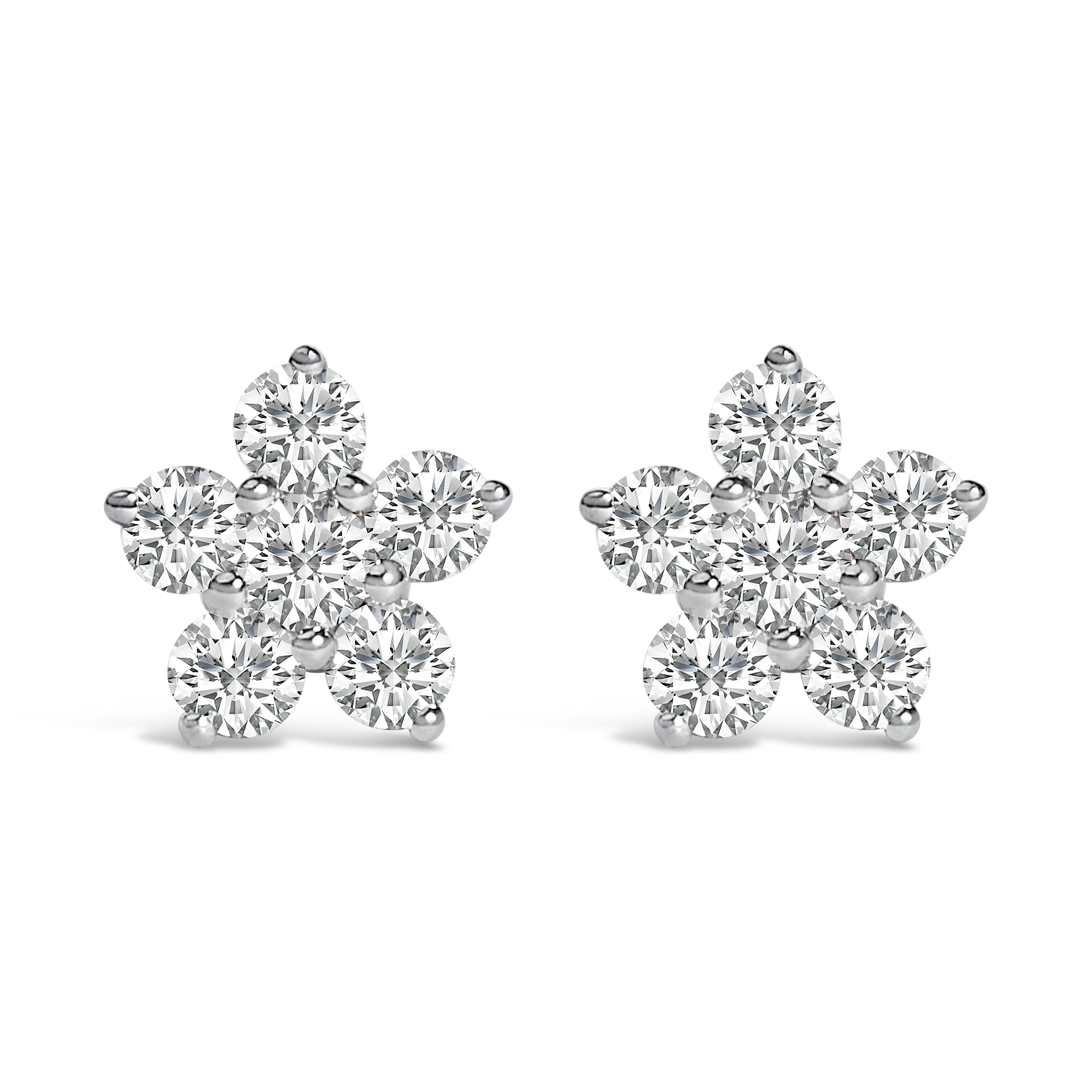 10K White Gold 1/2 Cttw Lab Grown Diamond Star Stud Earrings DestGlow