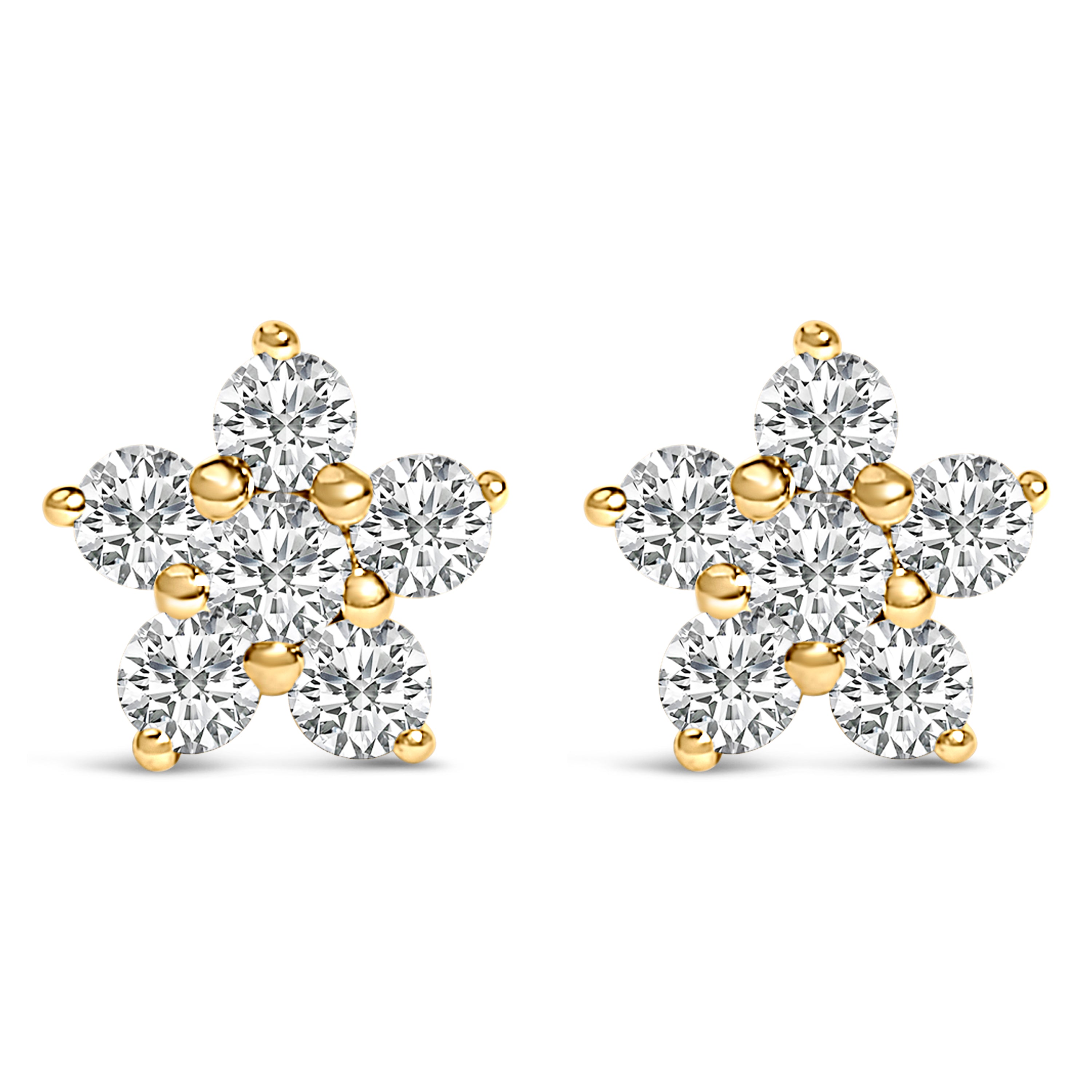 10K White Gold 1/2 Cttw Lab Grown Diamond Star Stud Earrings DestGlow