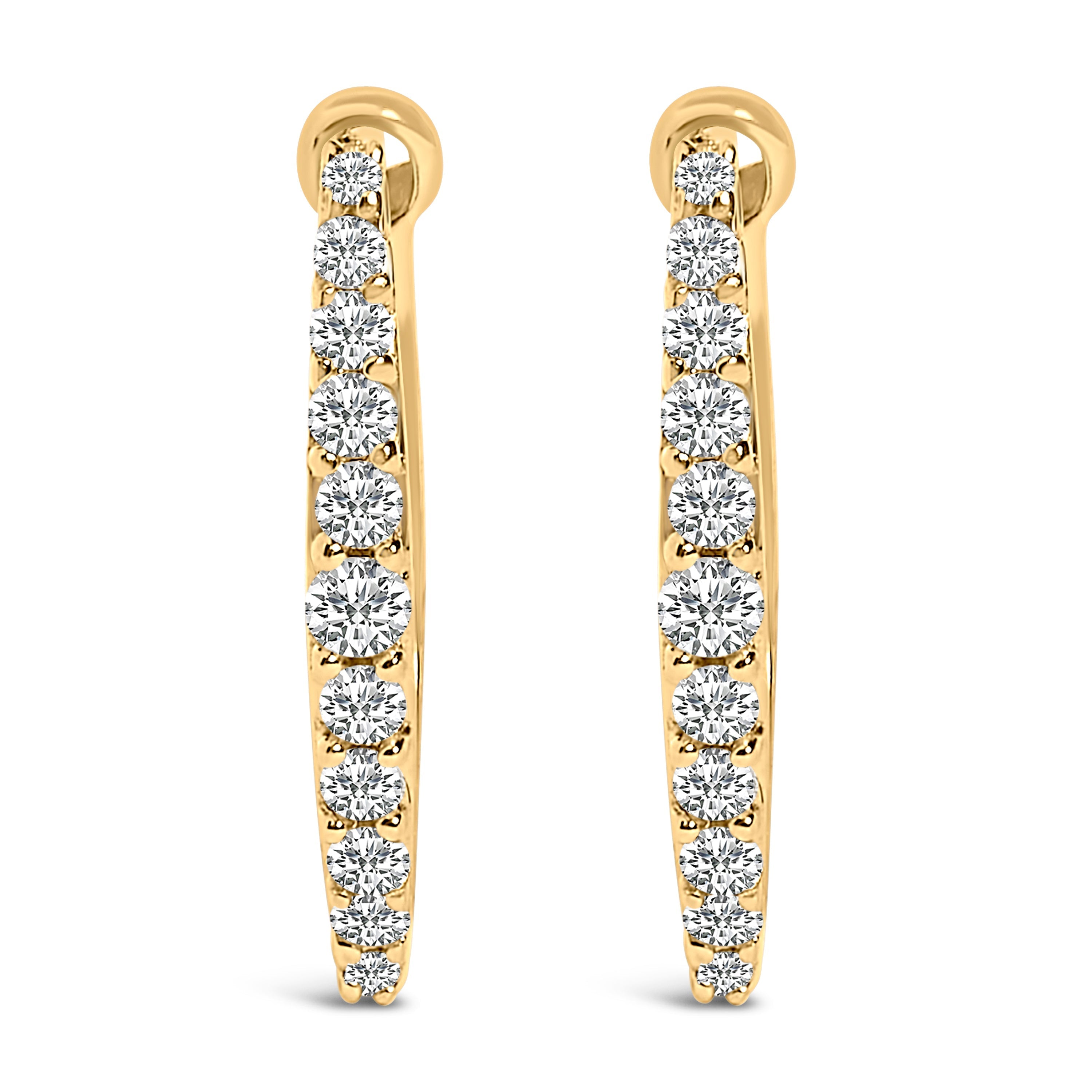 10K White Gold 1/4 Cttw Lab Grown Diamond Heart Shaped Huggy Hoop Earrings DestGlow