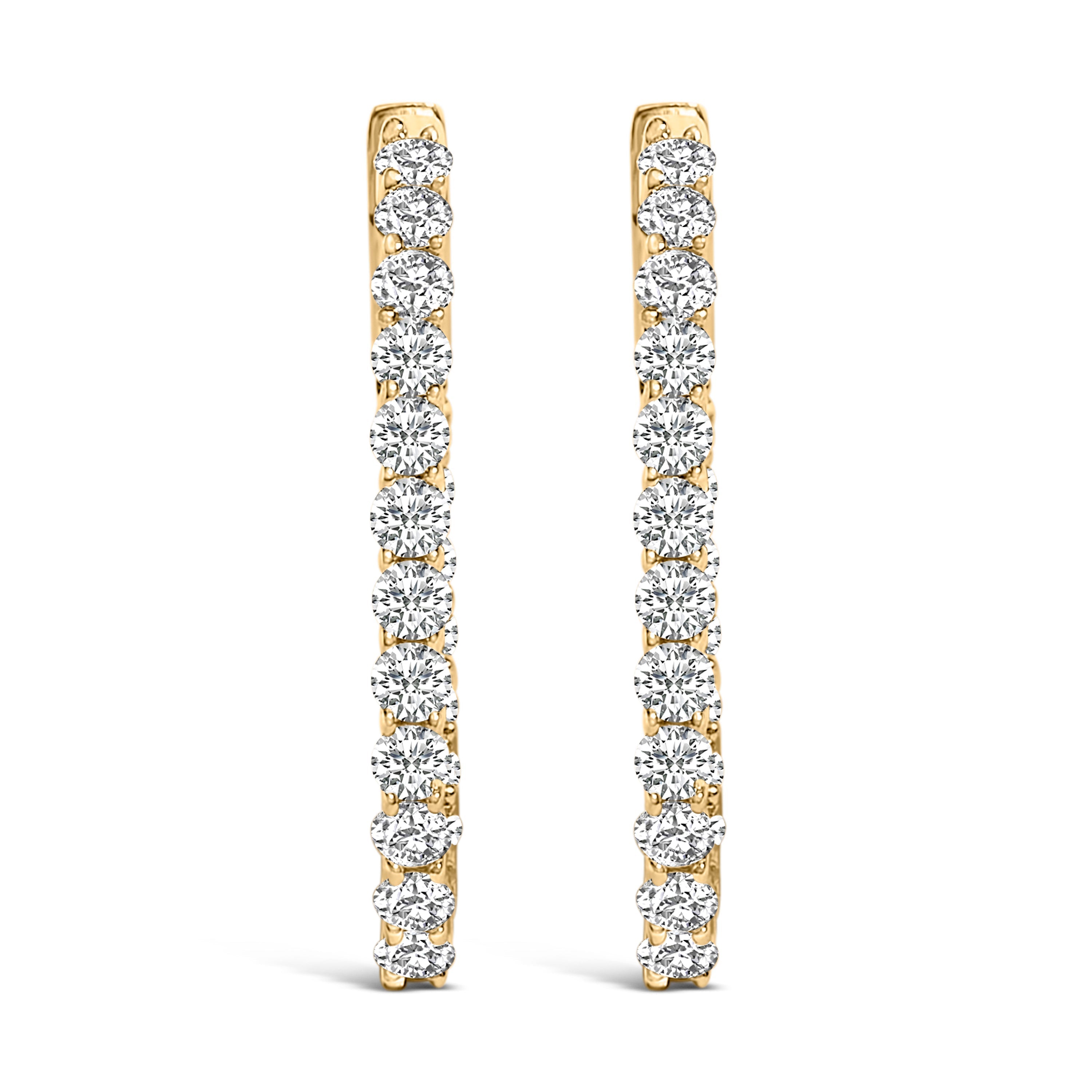 14K White Gold 1.0 Cttw Oval Lab Grown Diamond Hoop Earrings DestGlow