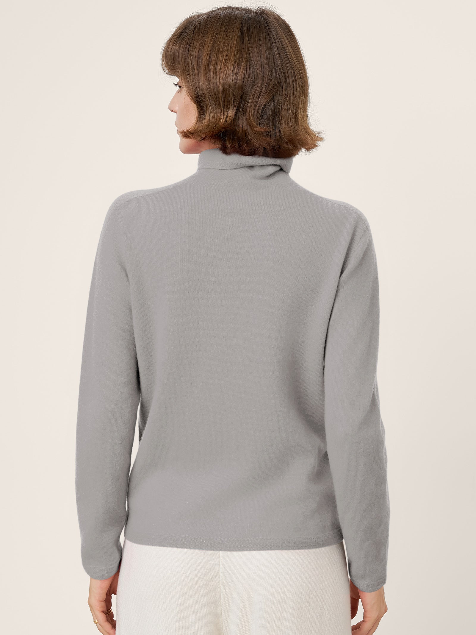 Premium Cashmere Blend Hand-Finished Seamless Turtleneck Knit Top TOVE by LINTICO