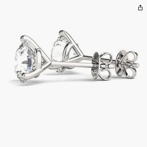 Moissanite Stud Earrings - 0.62 Ct Round Cut 925 Sterling Silver