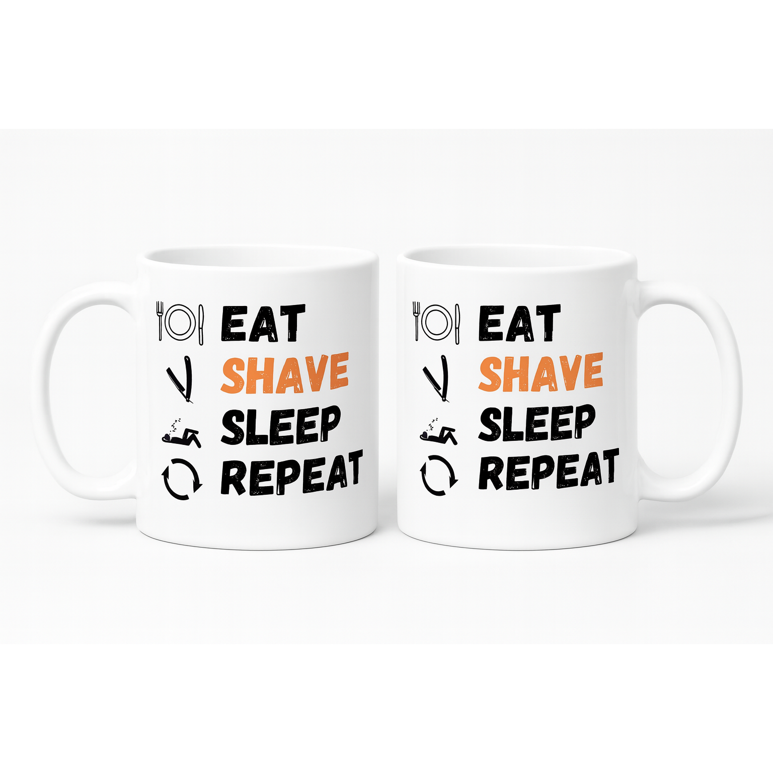 Pasteur Eat Shave Sleep Repeat – Barber Life Ceramic Mug by Pasteur Pharmacy