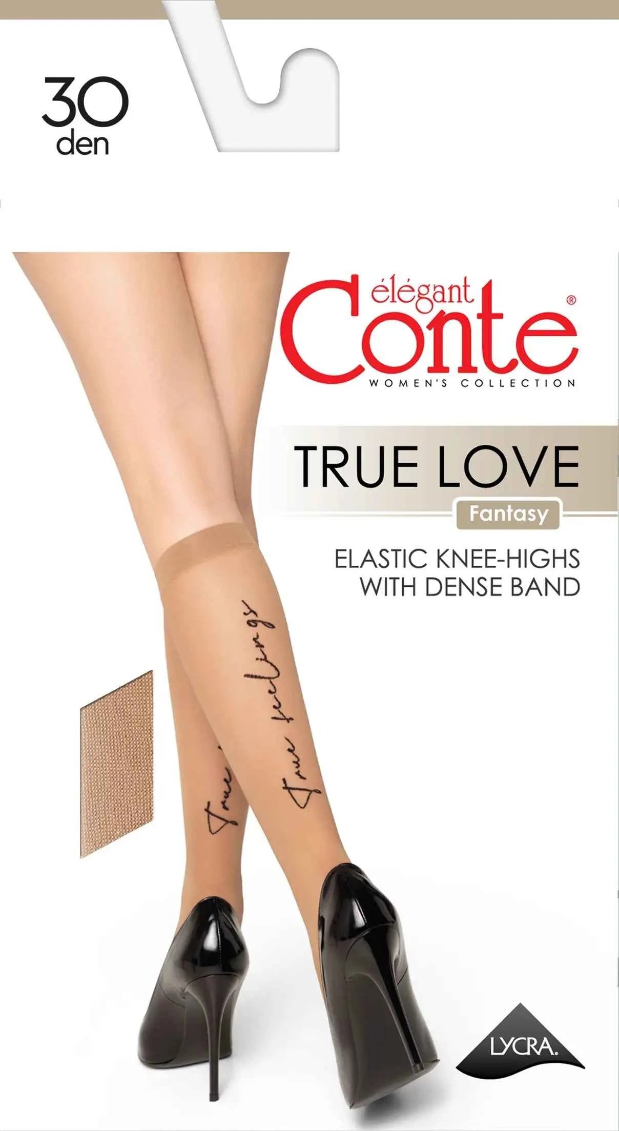 Fantasy Knee Highs Conte True Love - Elastic Band and Printed Design