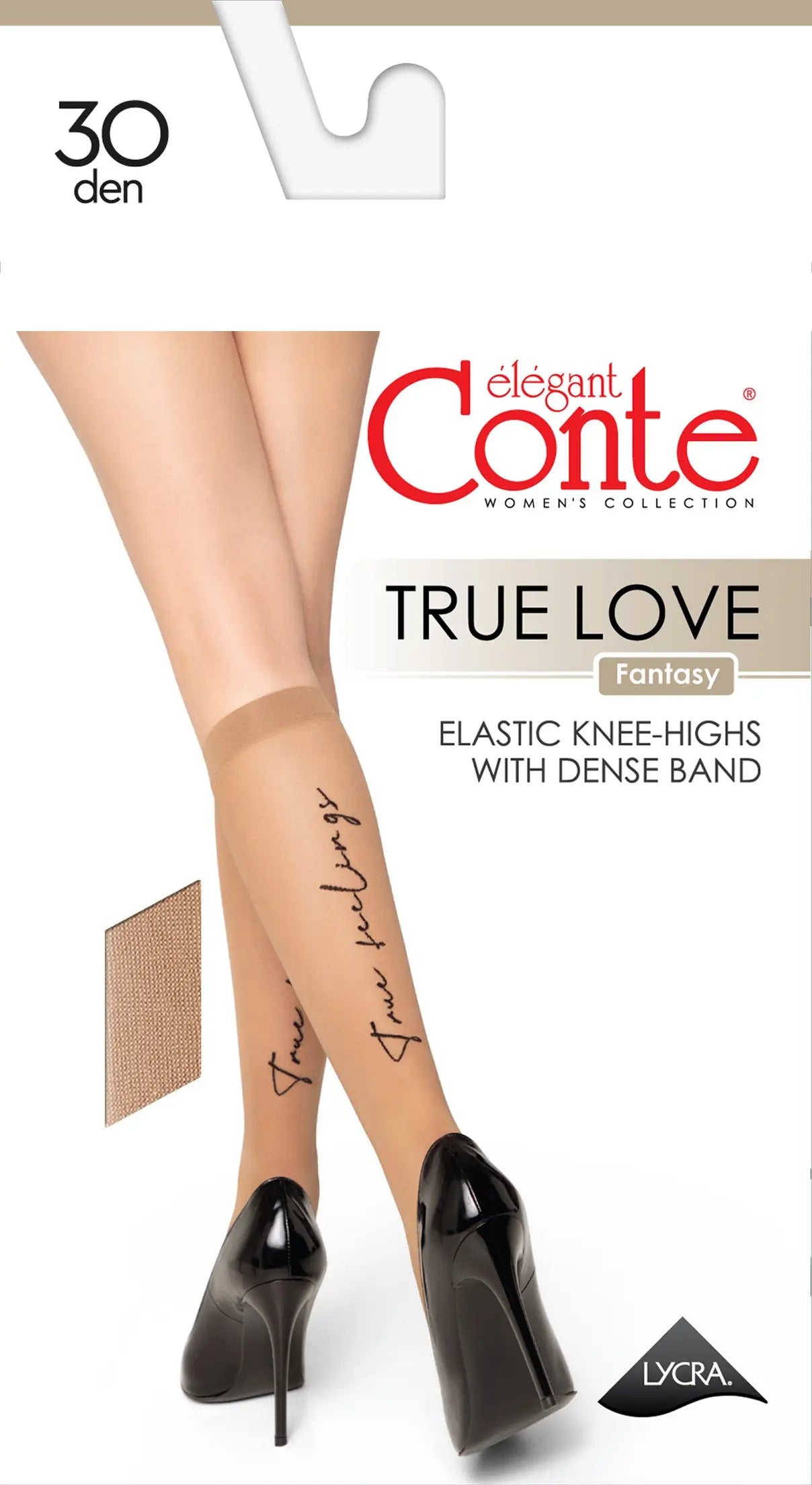 Fantasy Knee Highs Conte True Love - Elastic Band and Printed Design by TheRanok.com
