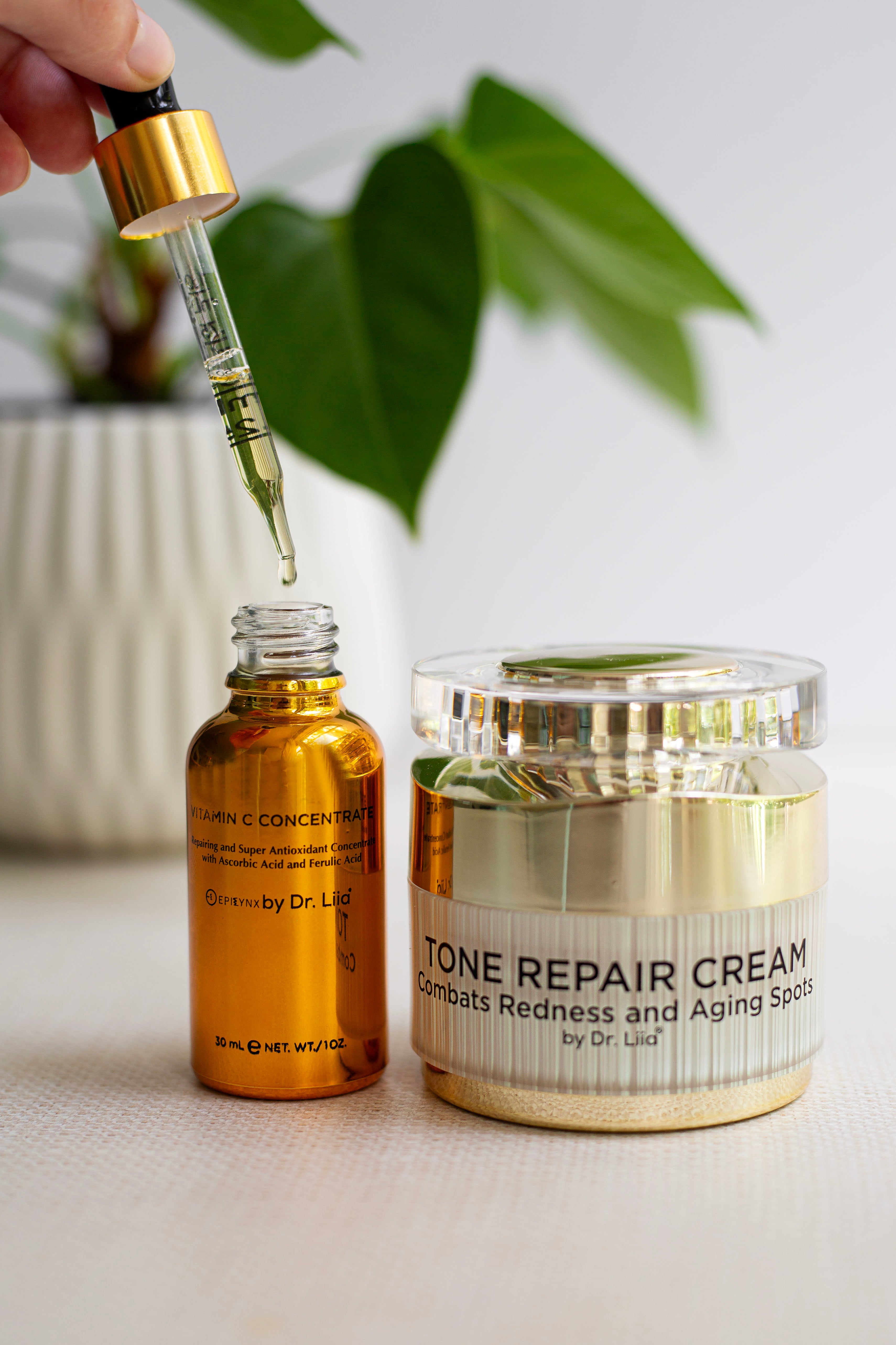 Brightening Vitamin C & Tone Repair Cream Set – Vegan, Gluten-Free Dark Spot & Hyperpigmentation Duo by EpiLynx