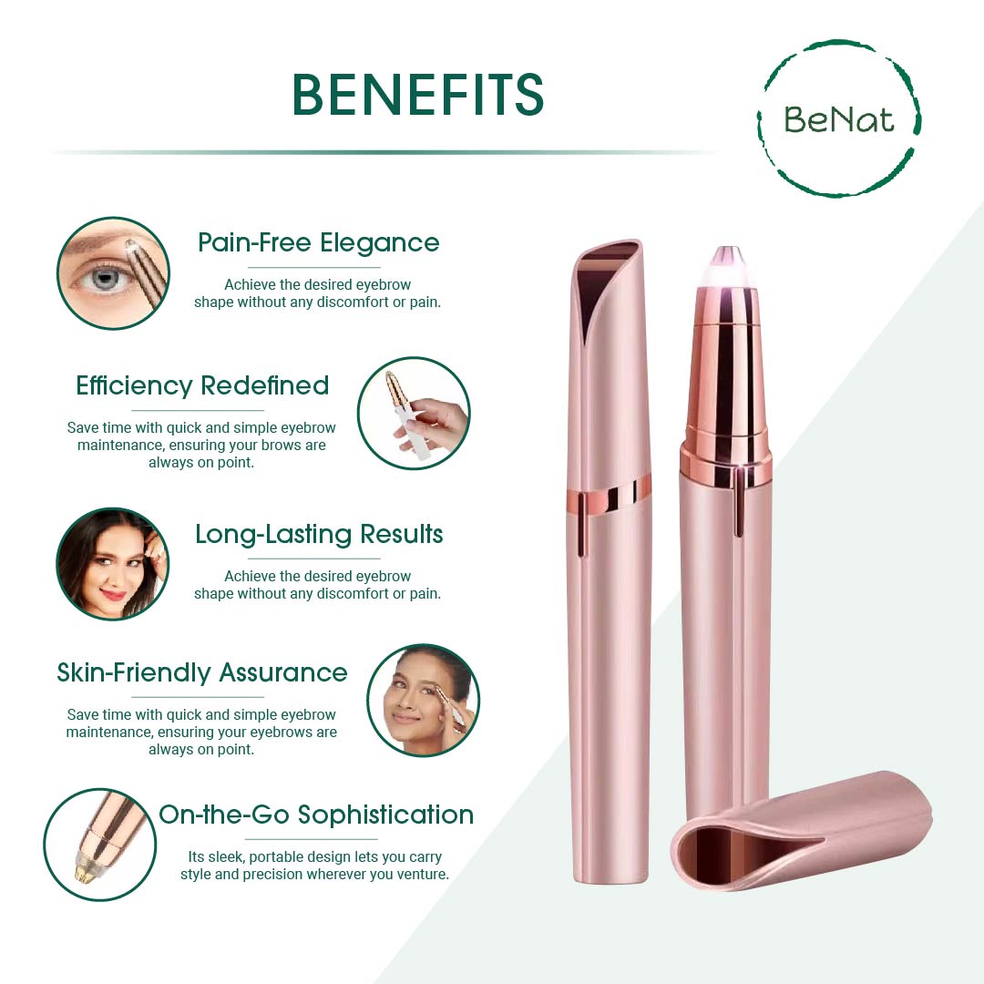 The Effortless Beauty Kit -Facial Hair Remover, Eyebrow Trimmer & Heated Eyelash Curler Set