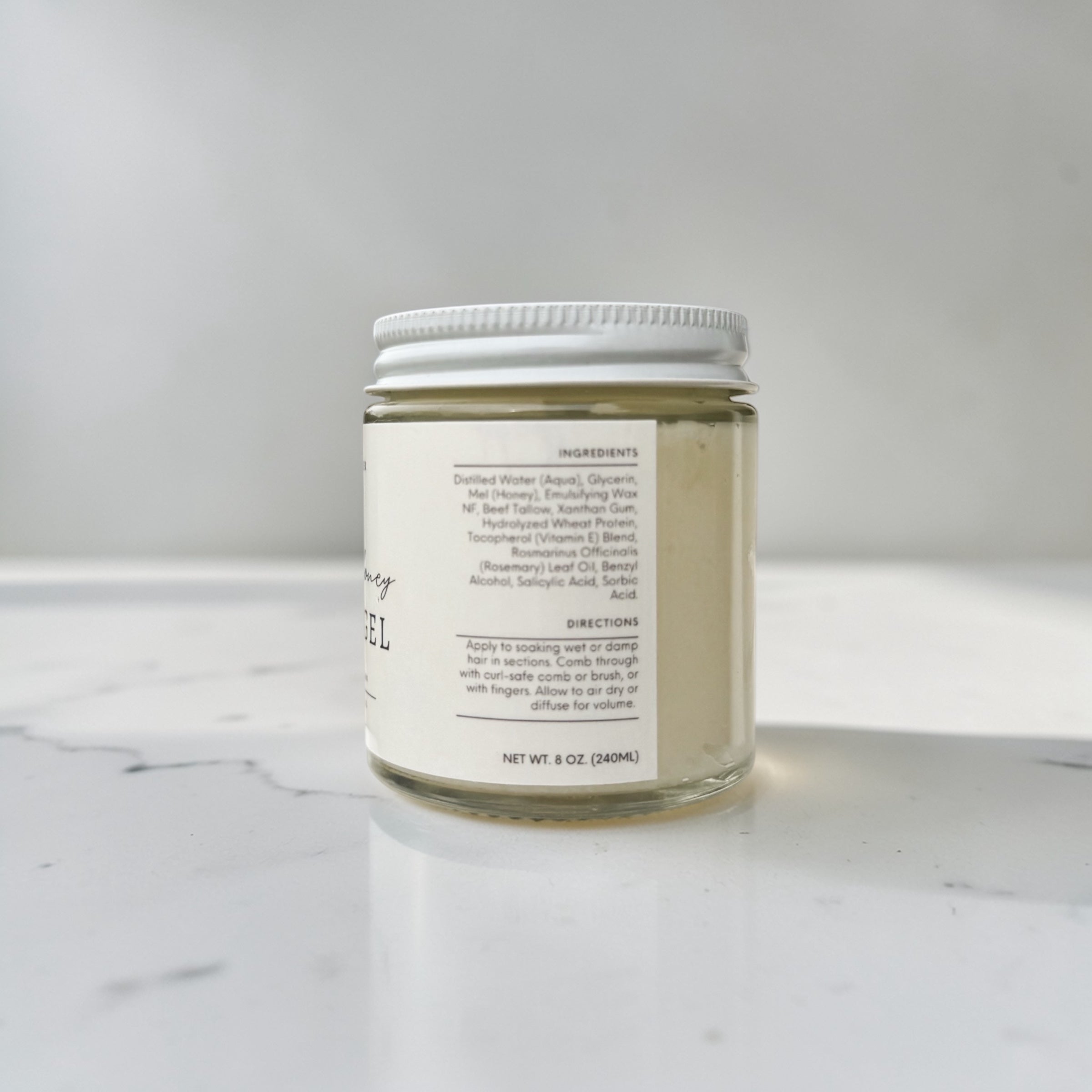 Tallow Honey Curl Gel with 100% Grass Fed Tallow (Medium to Strong Hold) by Living Water Organics