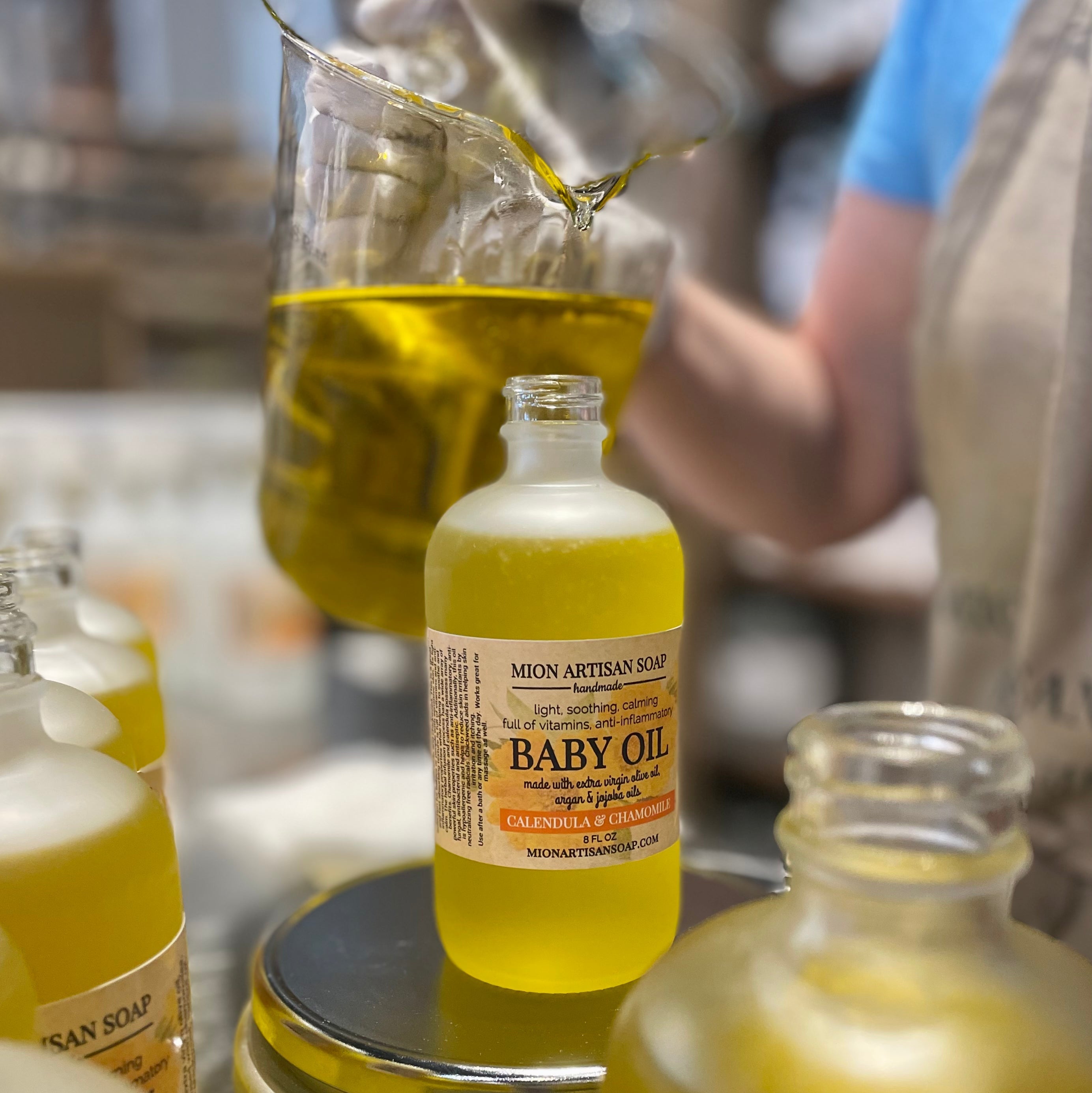Calendula and Chamomile Baby Oil | Unscented| Light and Nourishing by MION Artisan Soap Co.