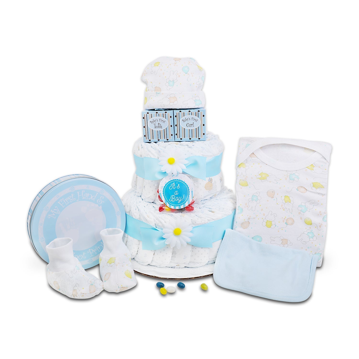 Blue Two- Tier Diaper Cake DestGlow