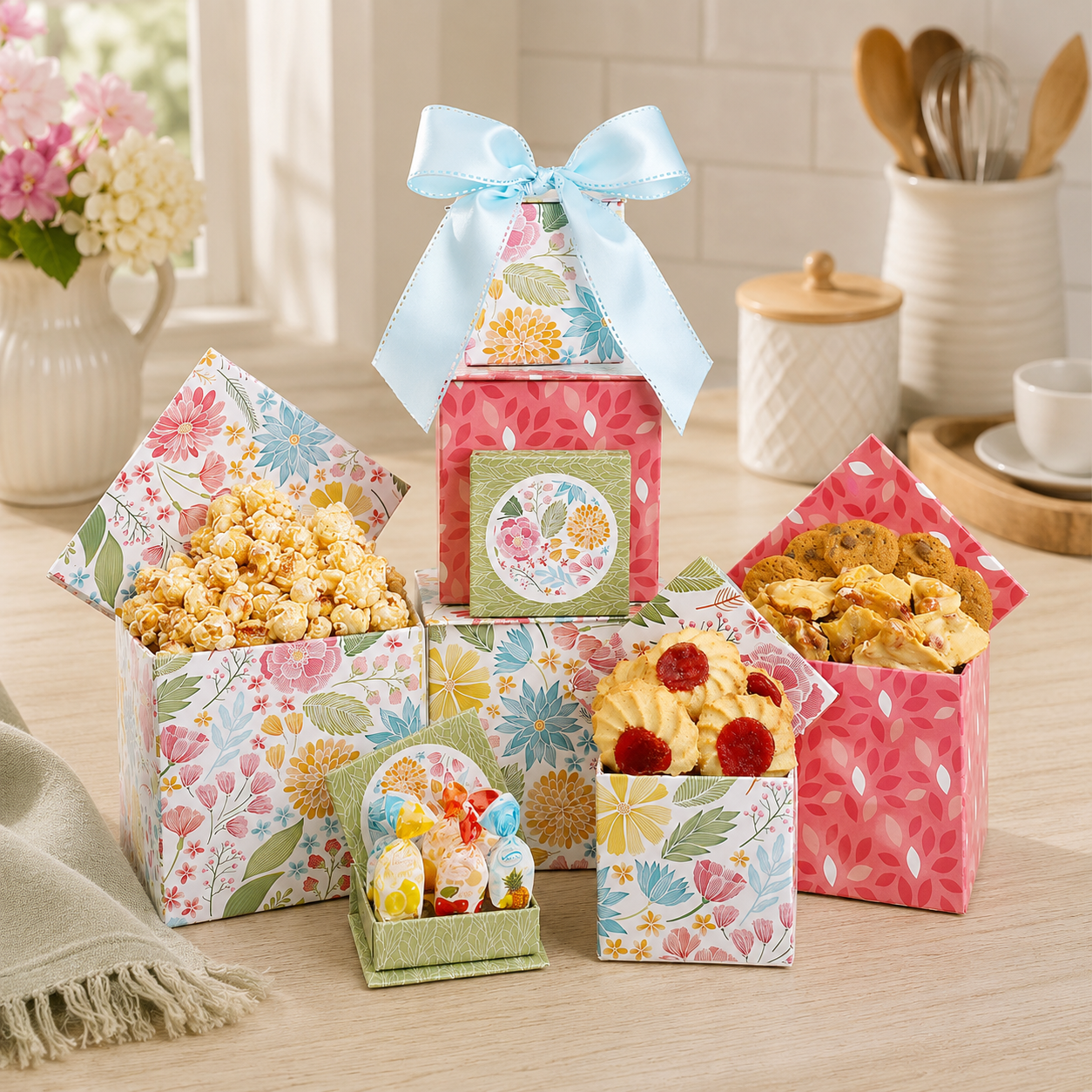 Floral Blooms Summer Treat Gift Tower DestGlow