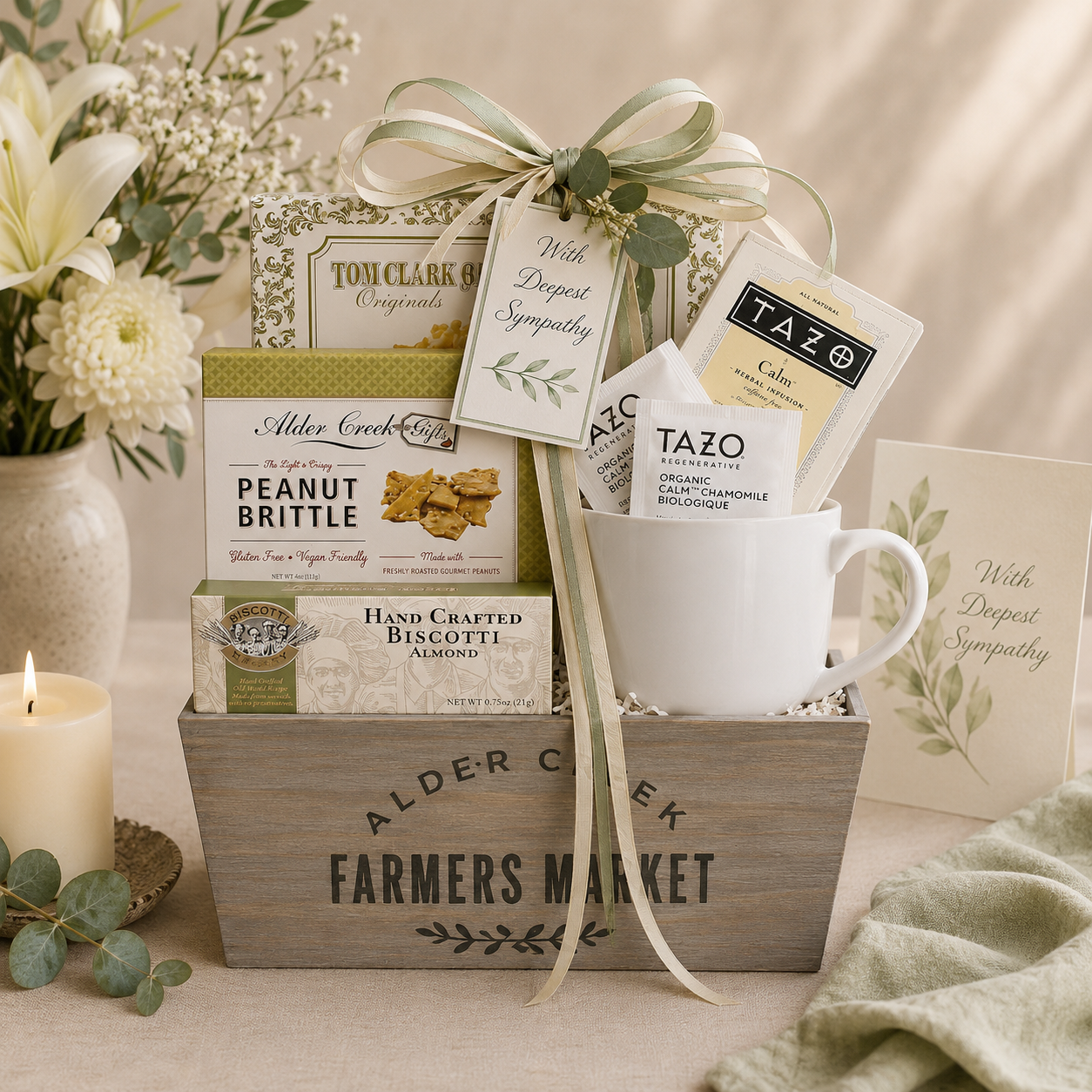 With Sympathy Tea Gift Basket DestGlow