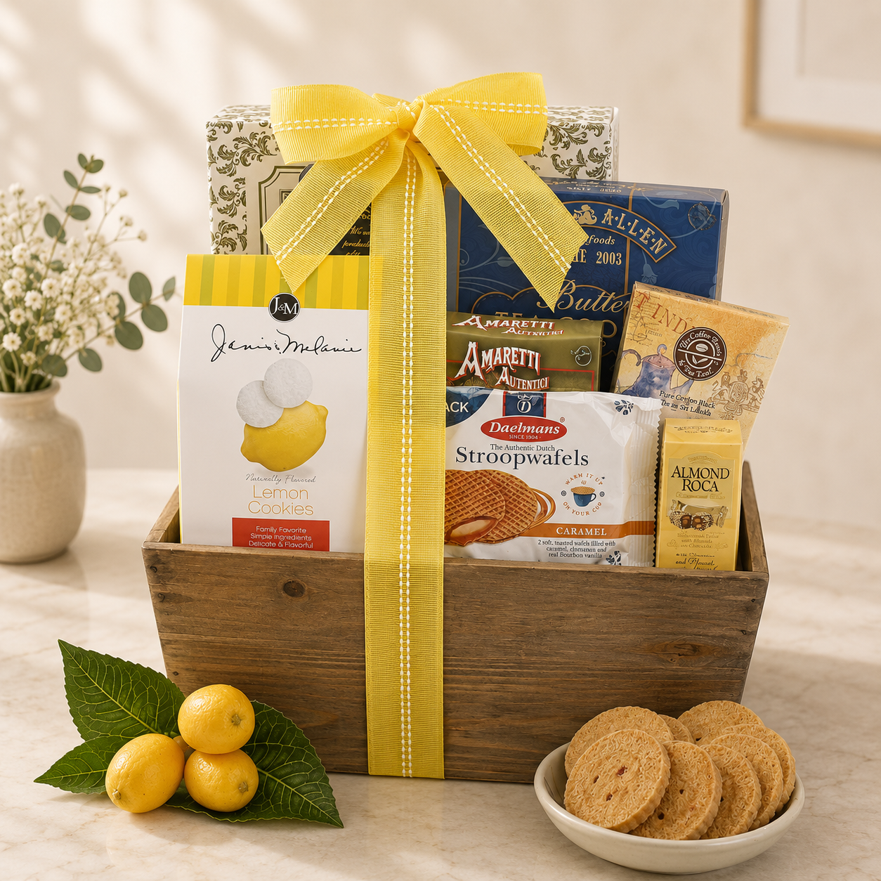 Lemon Breeze Cookies and Tea Summer Gift Tote DestGlow