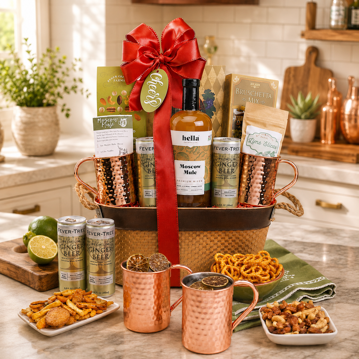 Moscow Mule Handcrafted Cocktail Gift Basket DestGlow
