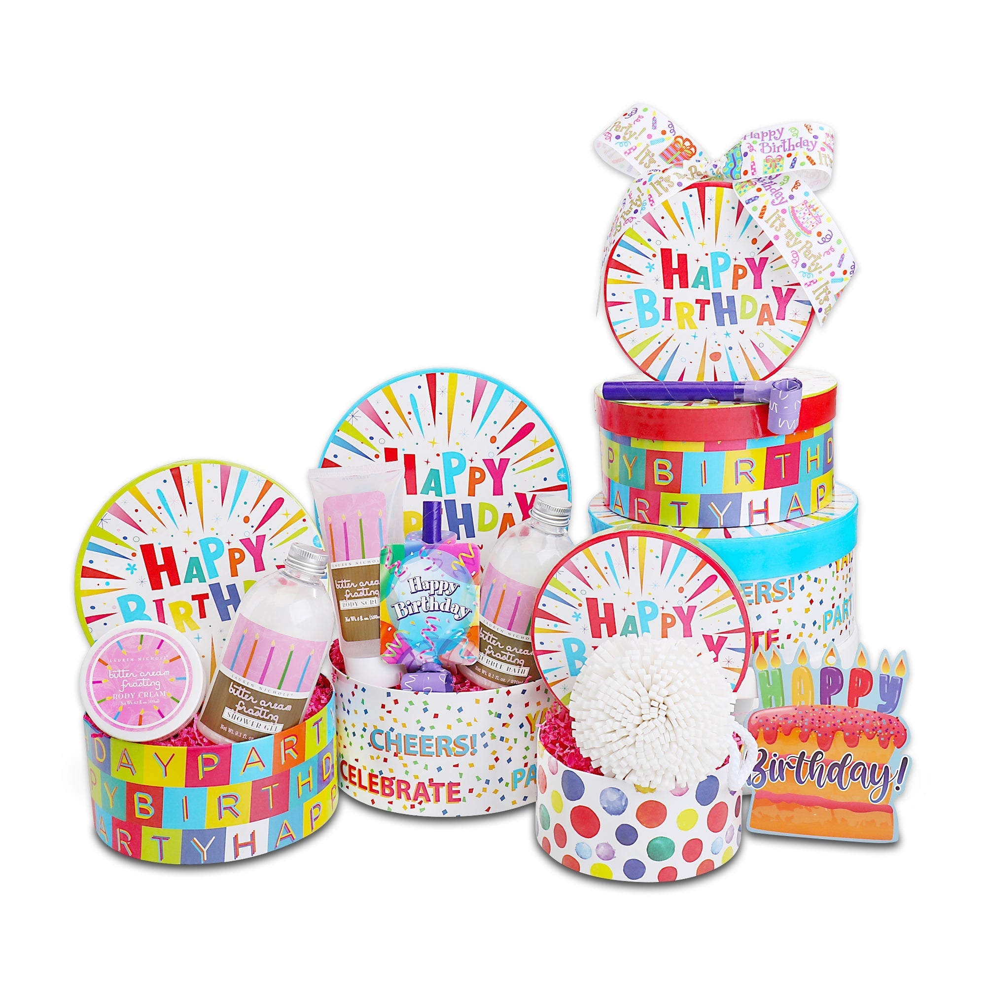 Happy Birthday Buttercream Spa Wishes Gift Tower DestGlow