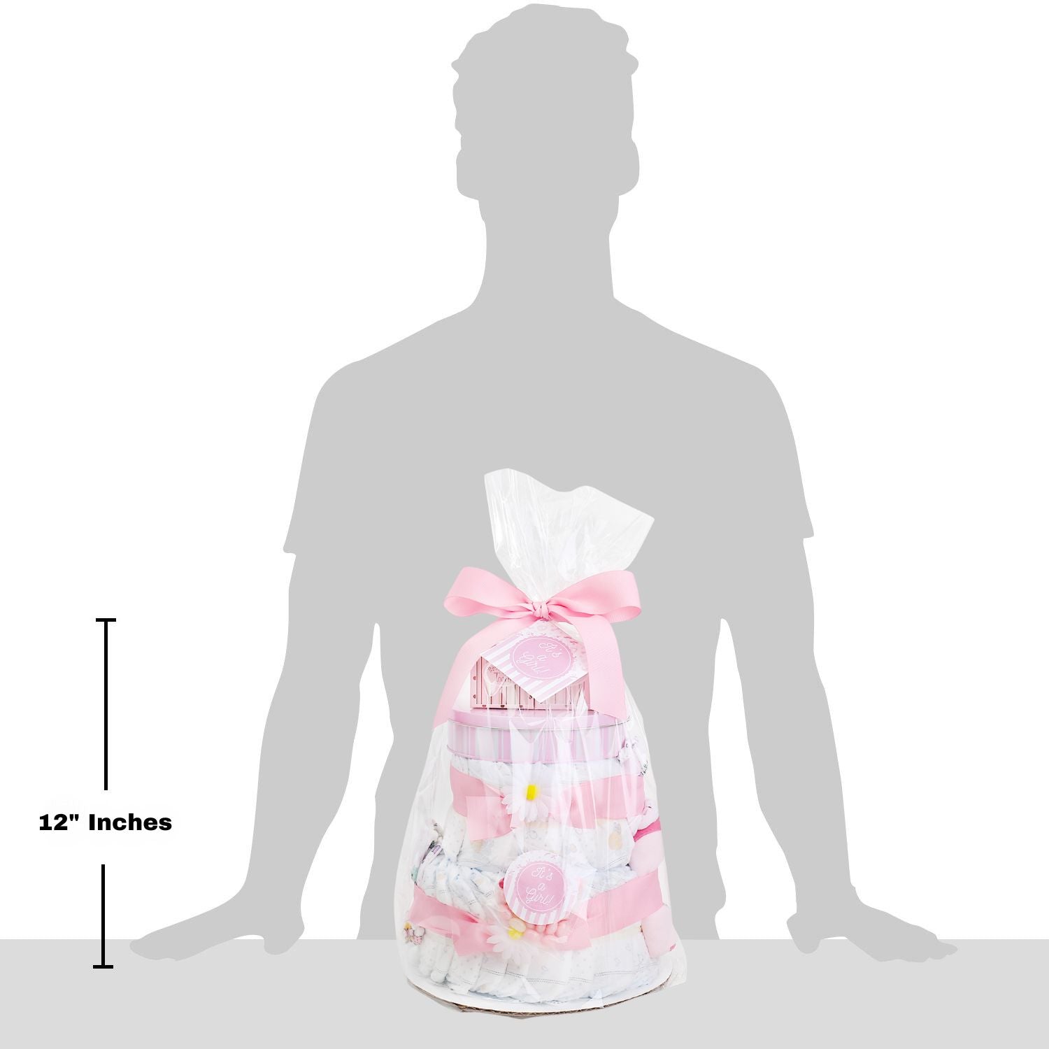 Sweet Baby Girl Diaper Cake Gift Baskeet by Alder Creek Gift Baskets