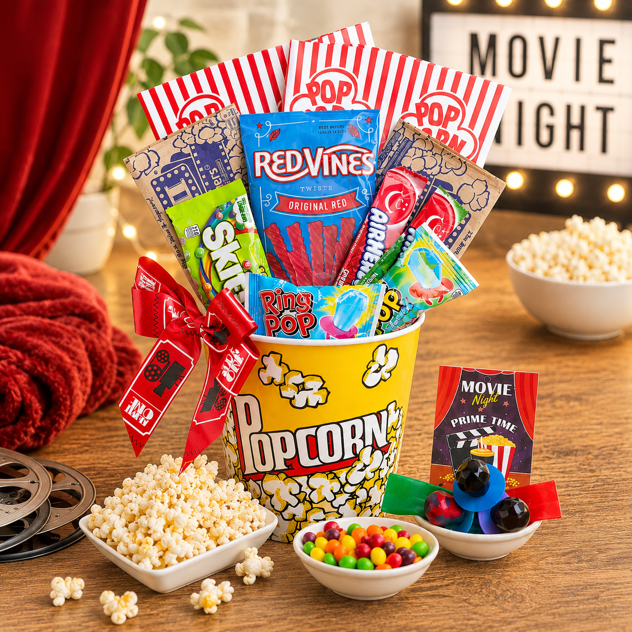 Pop-ular Movie Night Gift Basket DestGlow